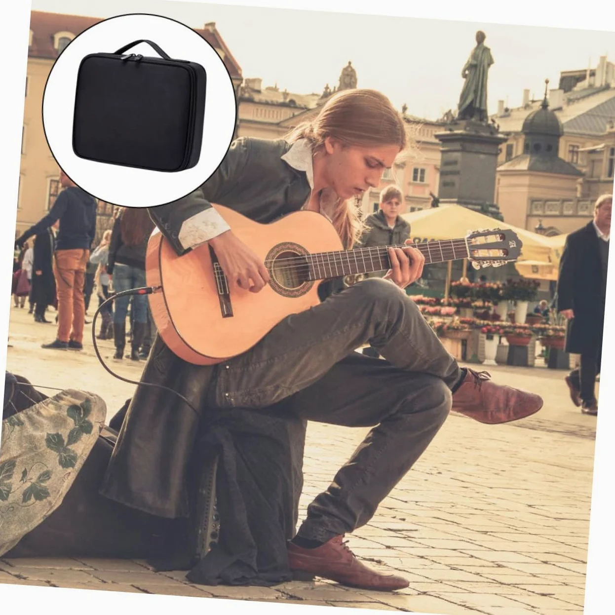 Borsa Portatile per Stoccaggio Effetto Audio Materiale Nero, Comoda e Adatta per Microfono in Performance All'aperto