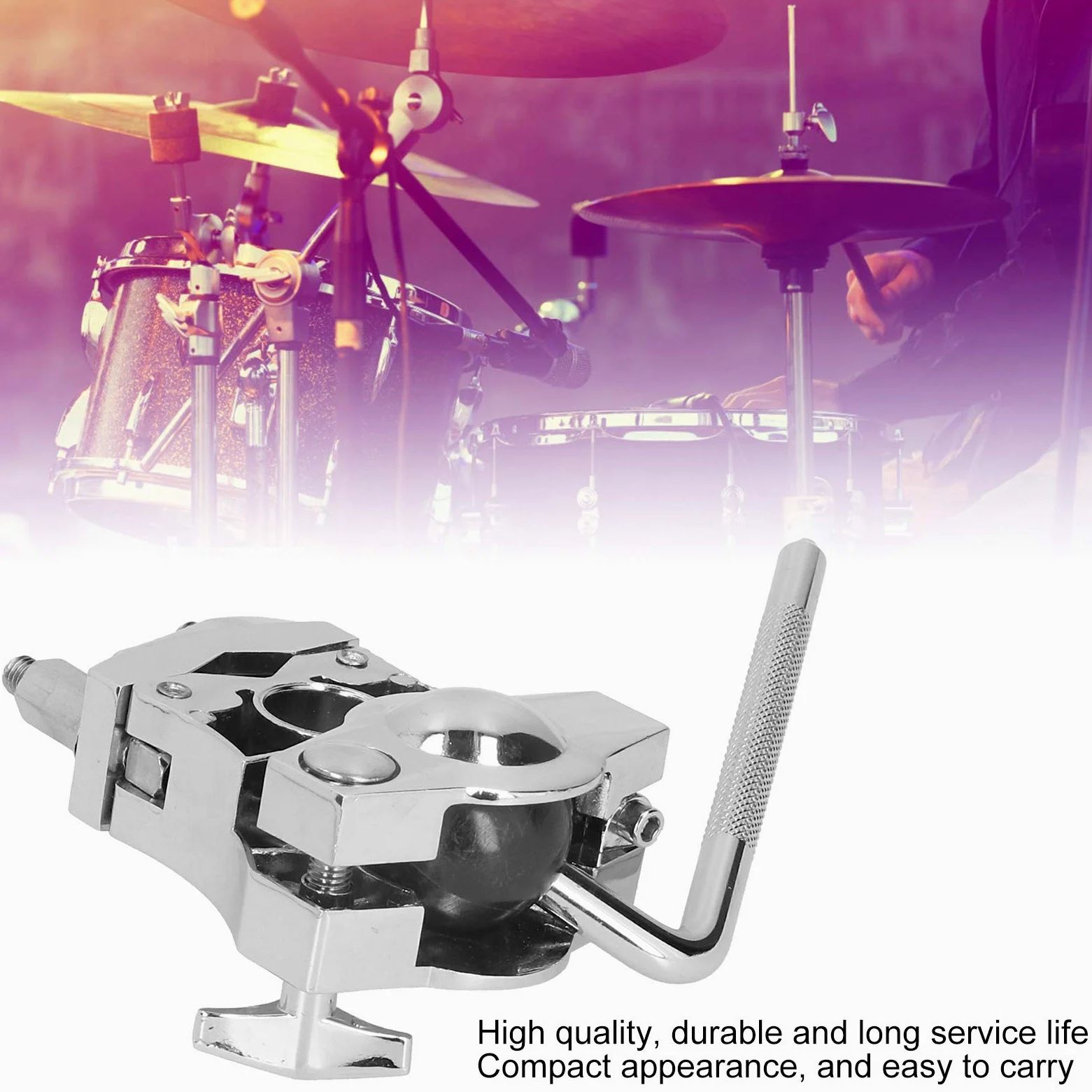 Supporto a Morsetto Regolabile, Resistente Supporto per Rack per Batteria Tom in Lega di Zinco, con Squisita Fattura per Batteria Sonora