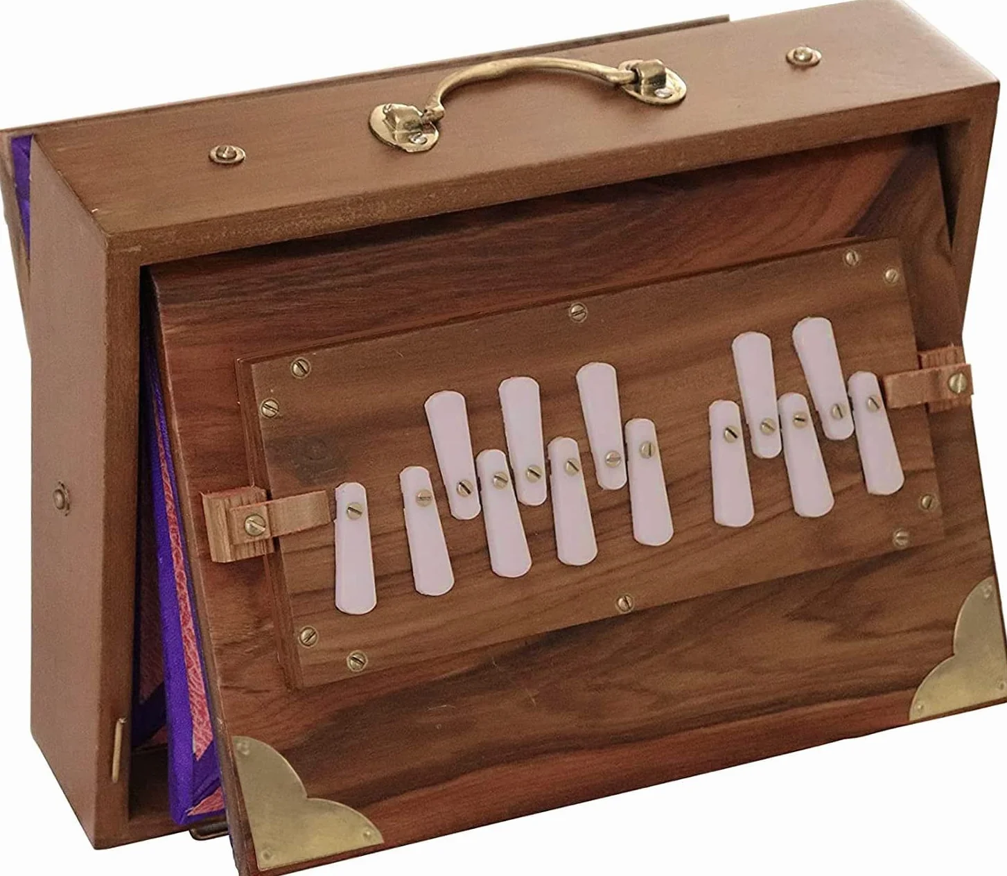 Shruti Box Surpeti in TeaKwood con raccordi in ottone sintonizzati a 440 Hz, perfetto per yoga, Kirtan, terapia del suono