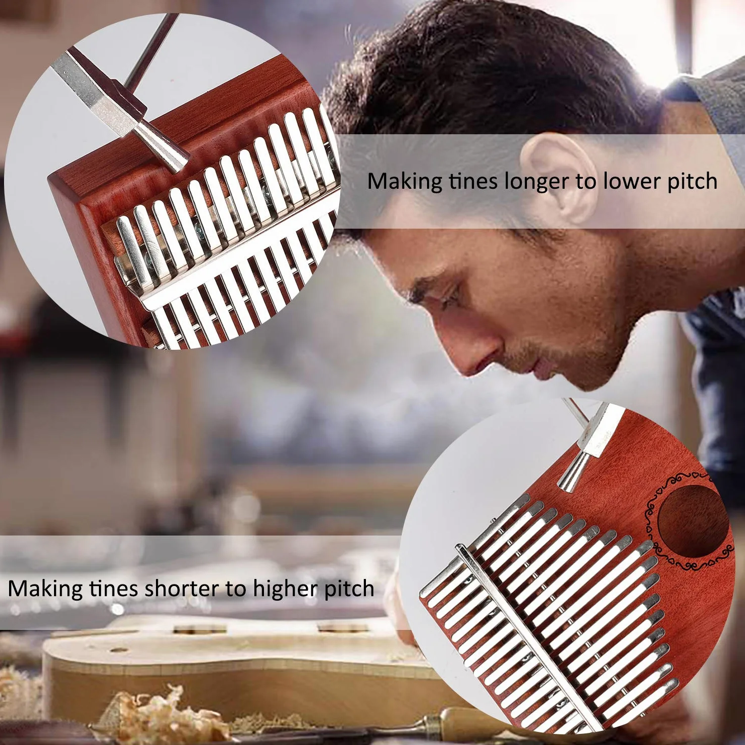 Kalimba 17 Tasti Thumb Piano Marimbe Piano Strumento Musicale con Carry Bag Libro di Musica Adesivi in Scala Tuning Hammer per Music Lover e Principianti