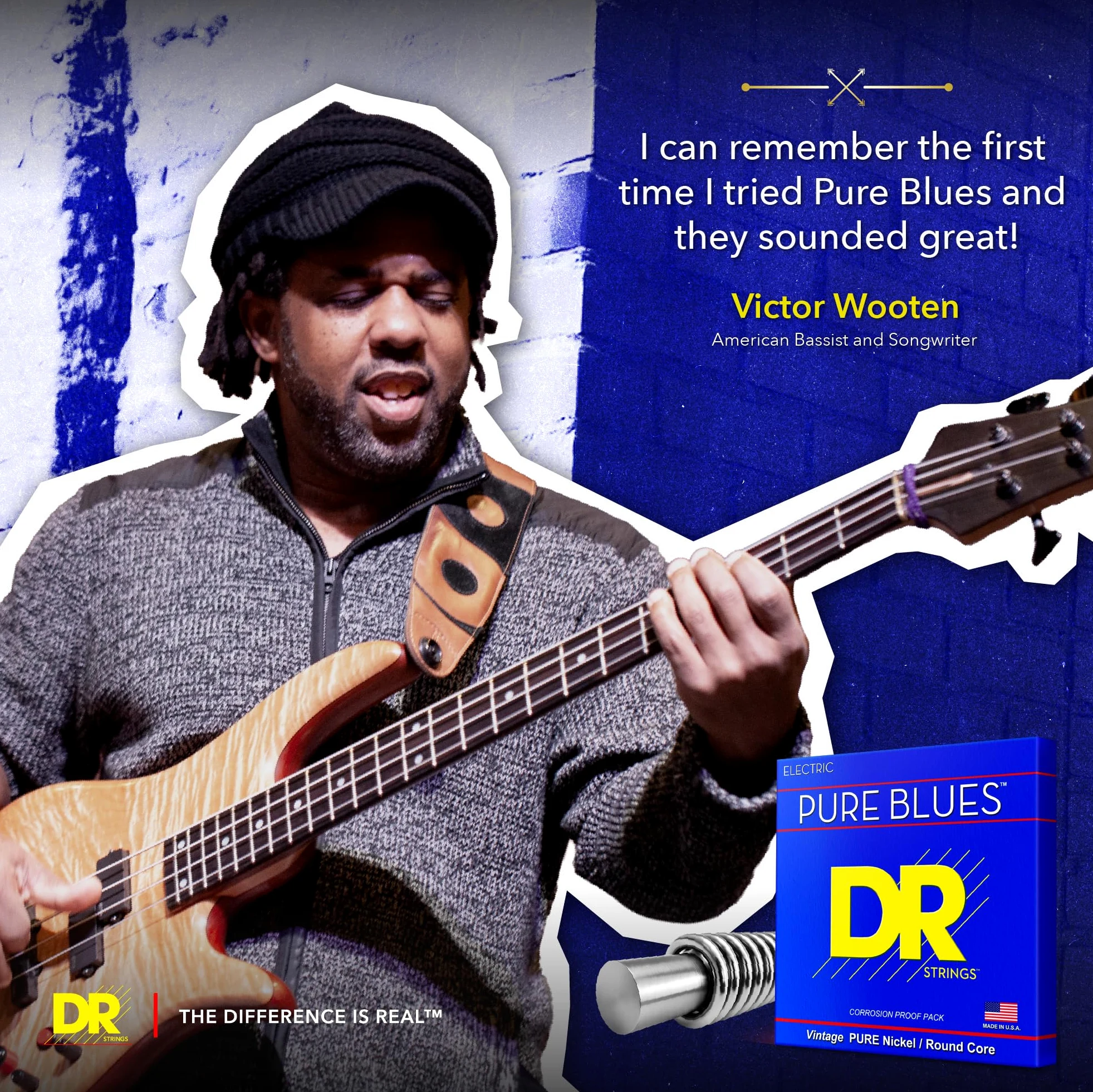 DR Strings PHR-10 Pure Blues - Corde per chitarra elettrica, 10-46, confezione da 3