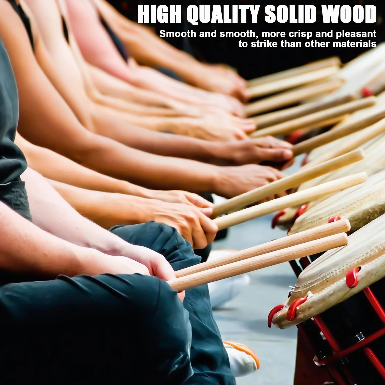 Set di 20 bastoncini per ritmo in legno di argilla, 20 cm, in legno di argilla, per scuole, bande professionali, principianti di tutti gli stili, non dipinti