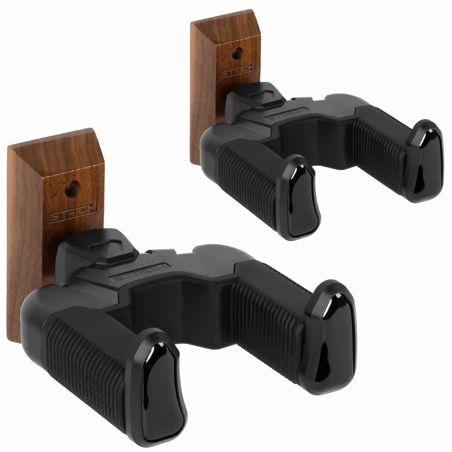 STRCIH Supporto da parete Gravity Wall per chitarra, supporto a forma di U in noce, con chiusura automatica, adatto per chitarre acustiche ed elettriche, banjo e bassi (confezione da 2)