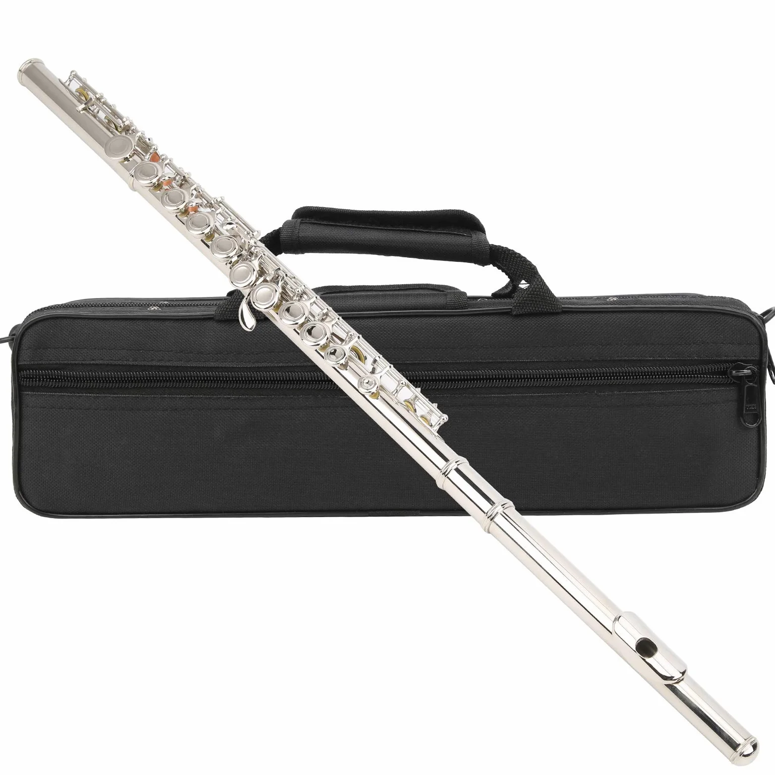 Flauto d'argento, alta qualità squisita ed elegante flauto a 16 fori C buona pertormance principianti per la casa(Silver)