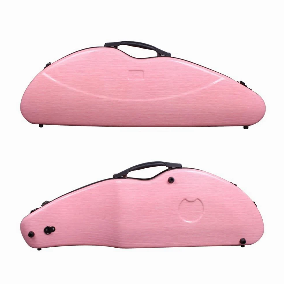 yinfente Custodia per violino 4/4 Full Size 1.9kg In Fibra di Carbonio Mezzo Rotondo Forma Viloin Bag Con Cinturino Combinazione Blocco E Accessori Borsa Rosa