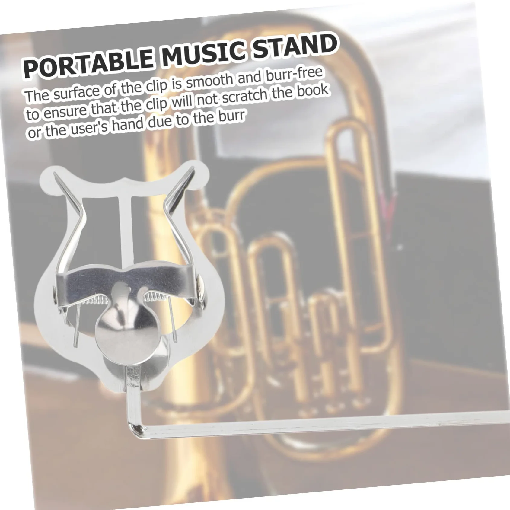 Forchetta per strumenti a fiato, clip portatile per tuba, baritono e tromba, stabile e leggera, per l'organizzazione musicale in viaggio
