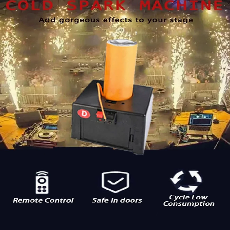Macchina per Fontana A Scintilla Fredda, Meccanismo di Sparo per Fuochi D'artificio, 1 Controllo, 8 Basi, 30-50M, con Scatola di Protezione, Telecomando, 8 Pezzi, per Matrimoni, Palcoscenici