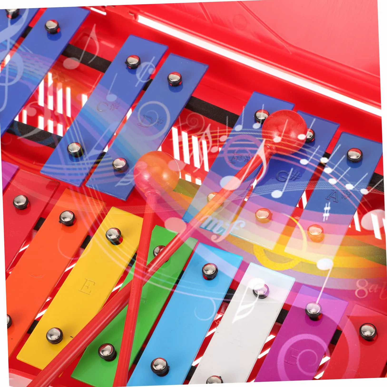 TOYANDONA Xilofono per Bambini 25 Toni, Strumento a Percussione Sicuro e Affidabile Corpo in Plastico e Ferro, per L'apprendimento Precoce e Giochi Educativi
