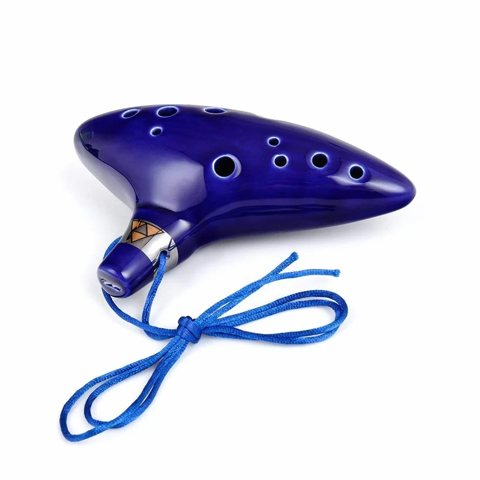 Czemo Zelda Ocarina Ceramica Contralto Tono C 12 Fori da Legenda di Zelda Ocarina di Tempo Triforza Link Cosplay Replica, Libro di Testo