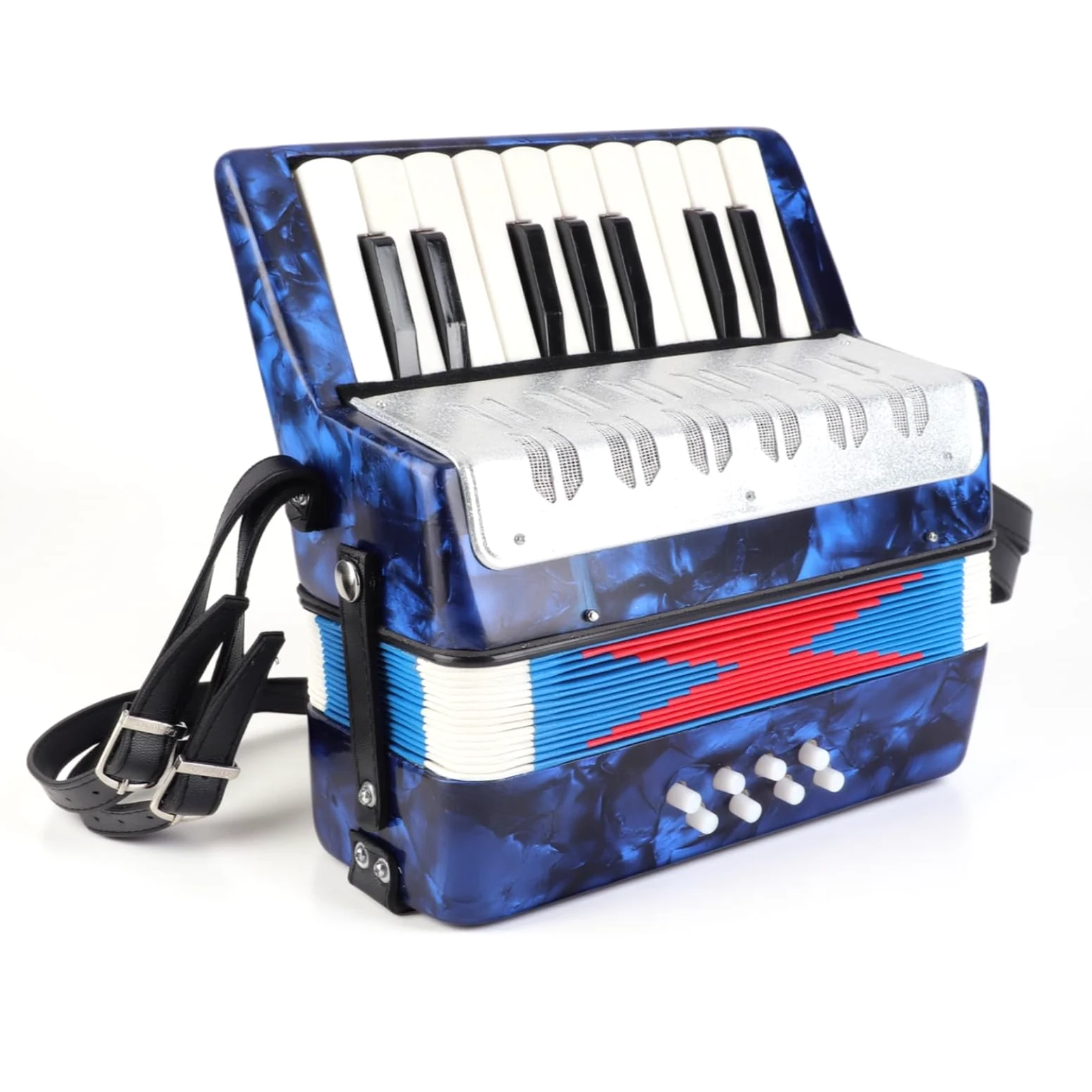 Fisarmonica a Piano 17 Tasti 8 Bassi Fisarmonica a Mano Insegnamento Formazione Coltivazione di Interessi Strumento Musicale per Bambini Studenti Principianti