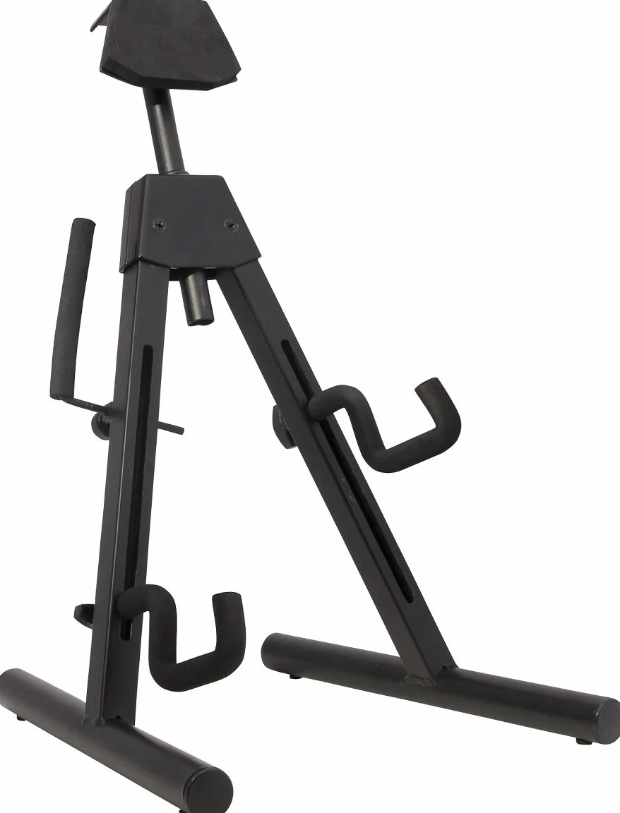 Fender Supporto Universale A-Frame per Chitarra Elettrica, Larghezza Regolabile, Bracci Imbottiti, Pieghevole, Nero, Adatto per la Maggior Parte di Chitarre e Bassi