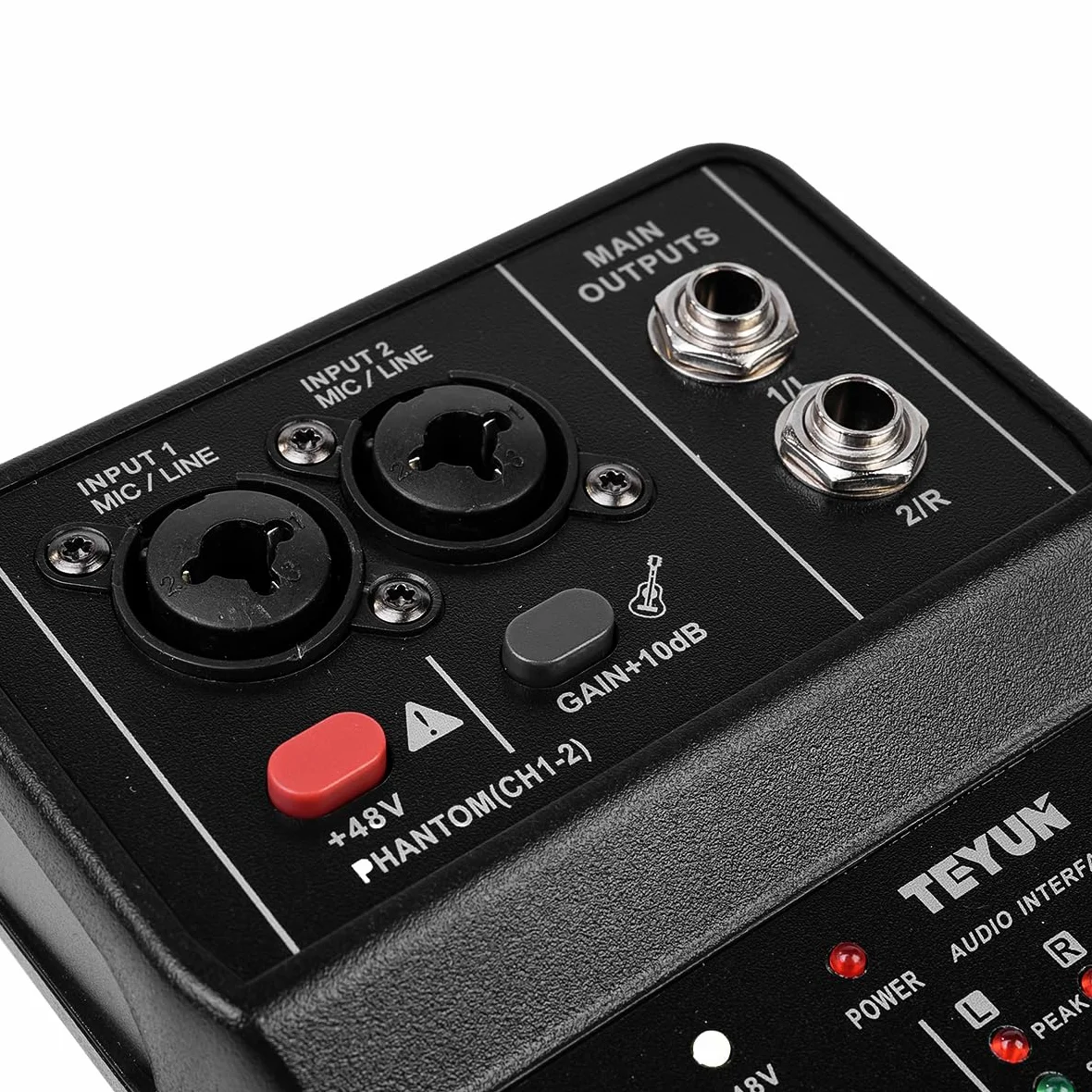 Sarini Mixer audio Mini USB a 2 canali, sistema console professionale per tavola armonica, alimentazione 48 V, mini mixer per streaming live, karaoke e registrazione