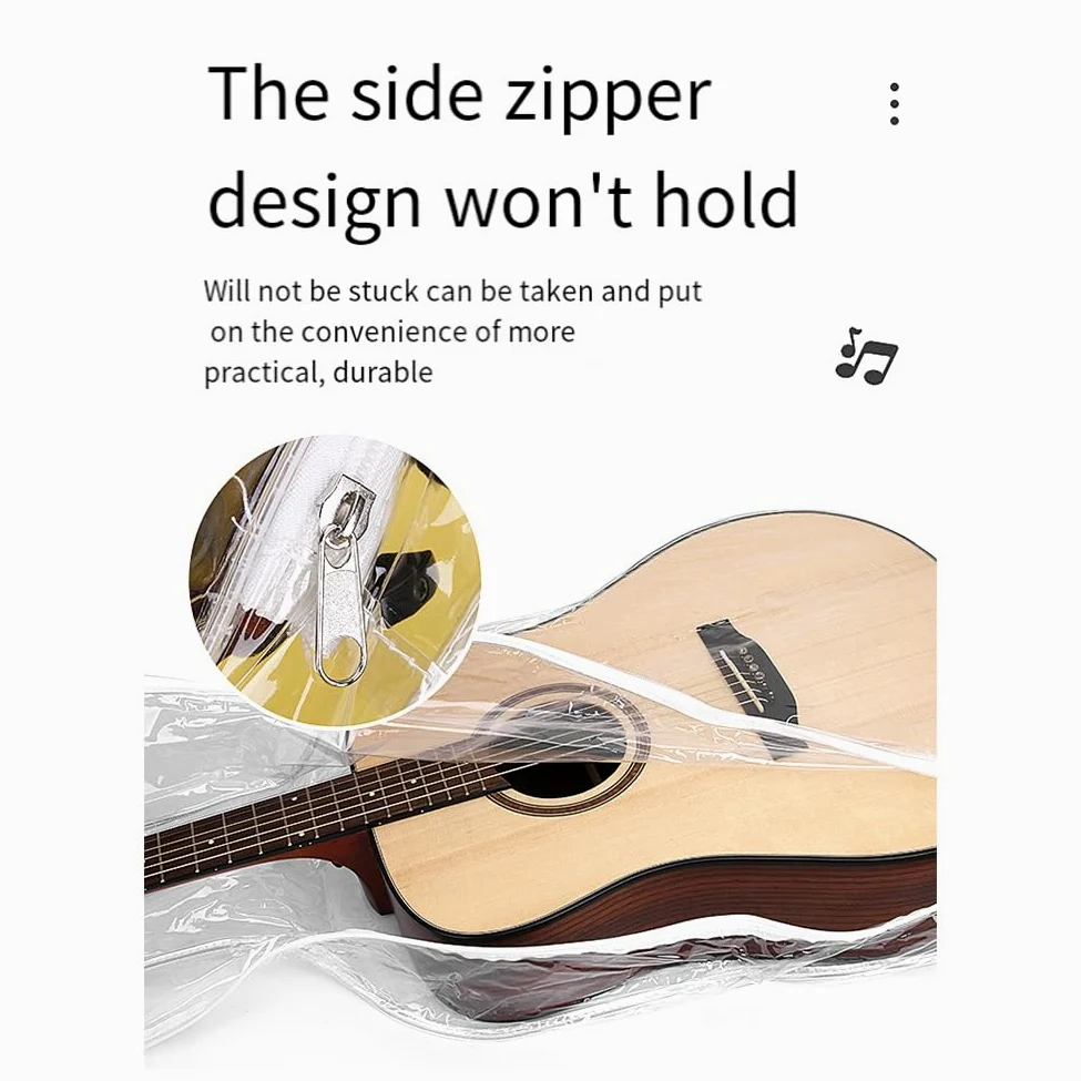 1 Pezzo Antipolvere per Chitarra Trasparente Traslucido Antipolvere Impermeabile per Chitarra Elettrica Acustica Borsa di Immagazzinaggio di Protezione, trasparente
