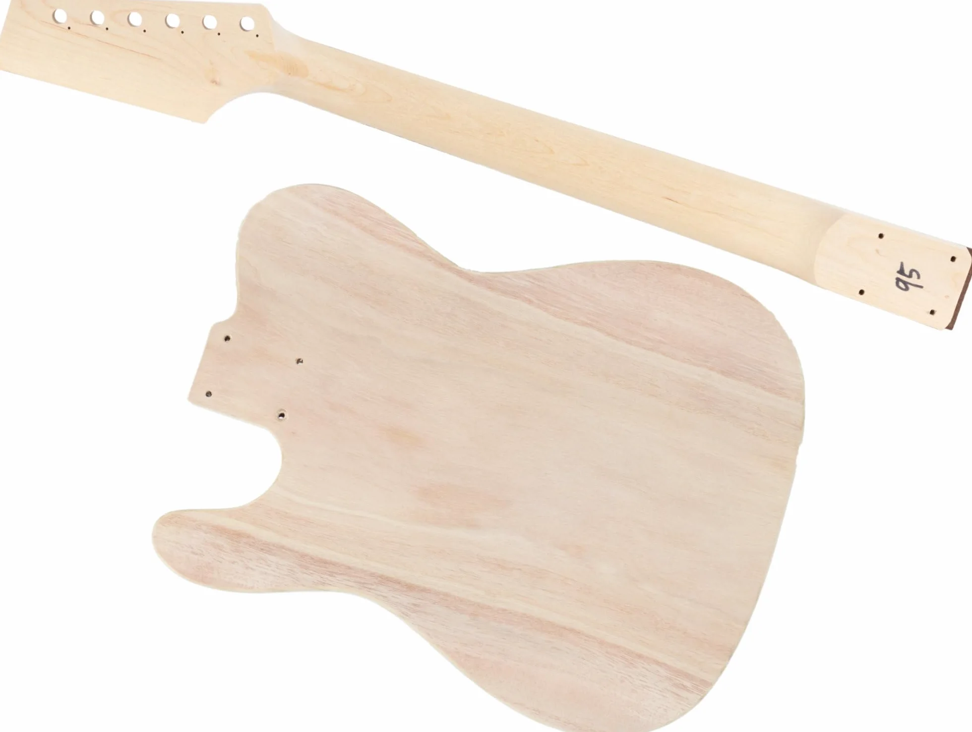 Rocktile Kit Chitarra Elettrica TL-Style - Kit DIY per Costruire la Tua Chitarra con Corpo in Paulownia, Manico in Acero, Tastiera in Palissandro, 2 Pickup Single-Coil, Incluso Hardware - Naturale