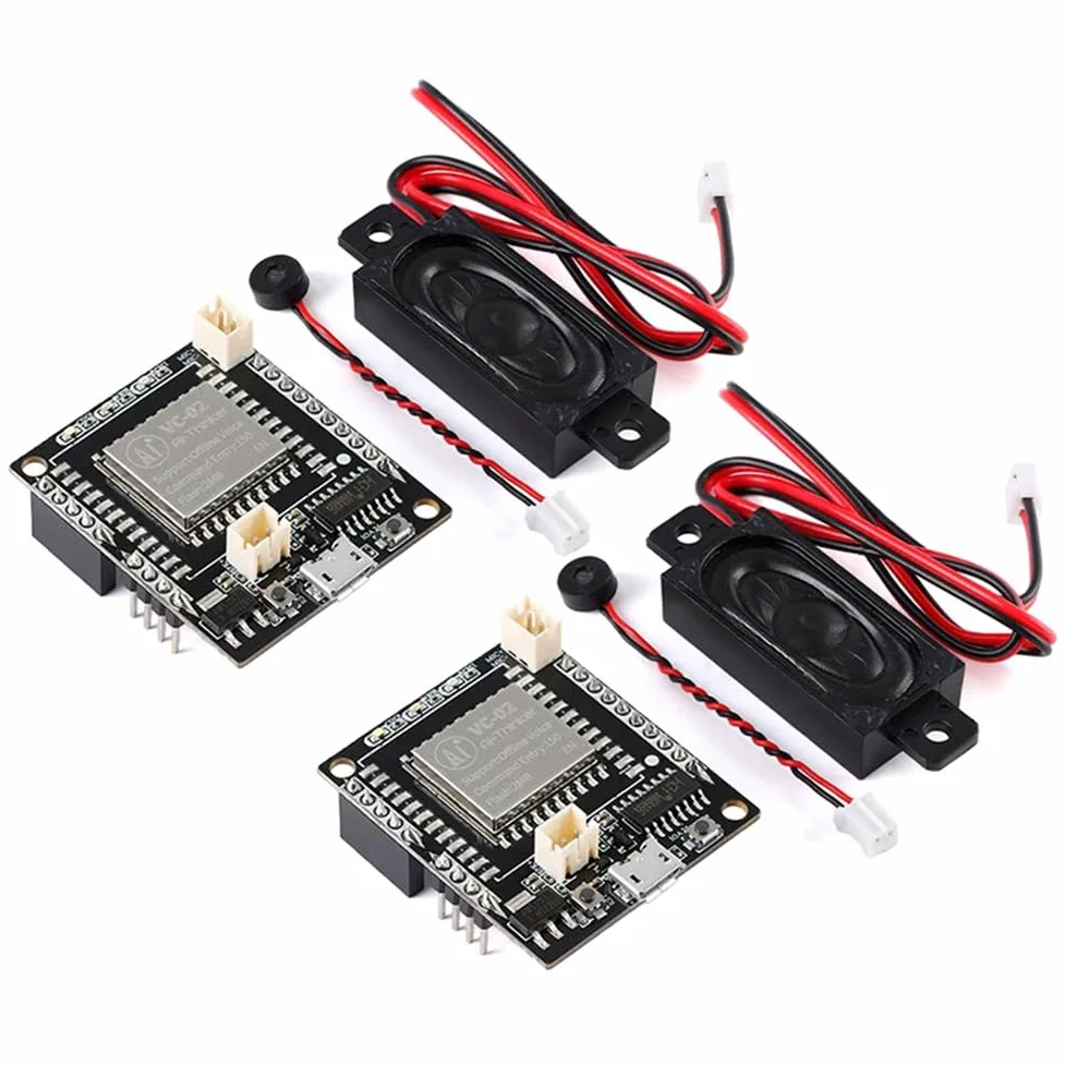 2 Pezzi -02-Kit AI Intelligente Scheda di Sviluppo Vocale Offline VC02 Modulo di Controllo Vocale di Riconoscimento Offline