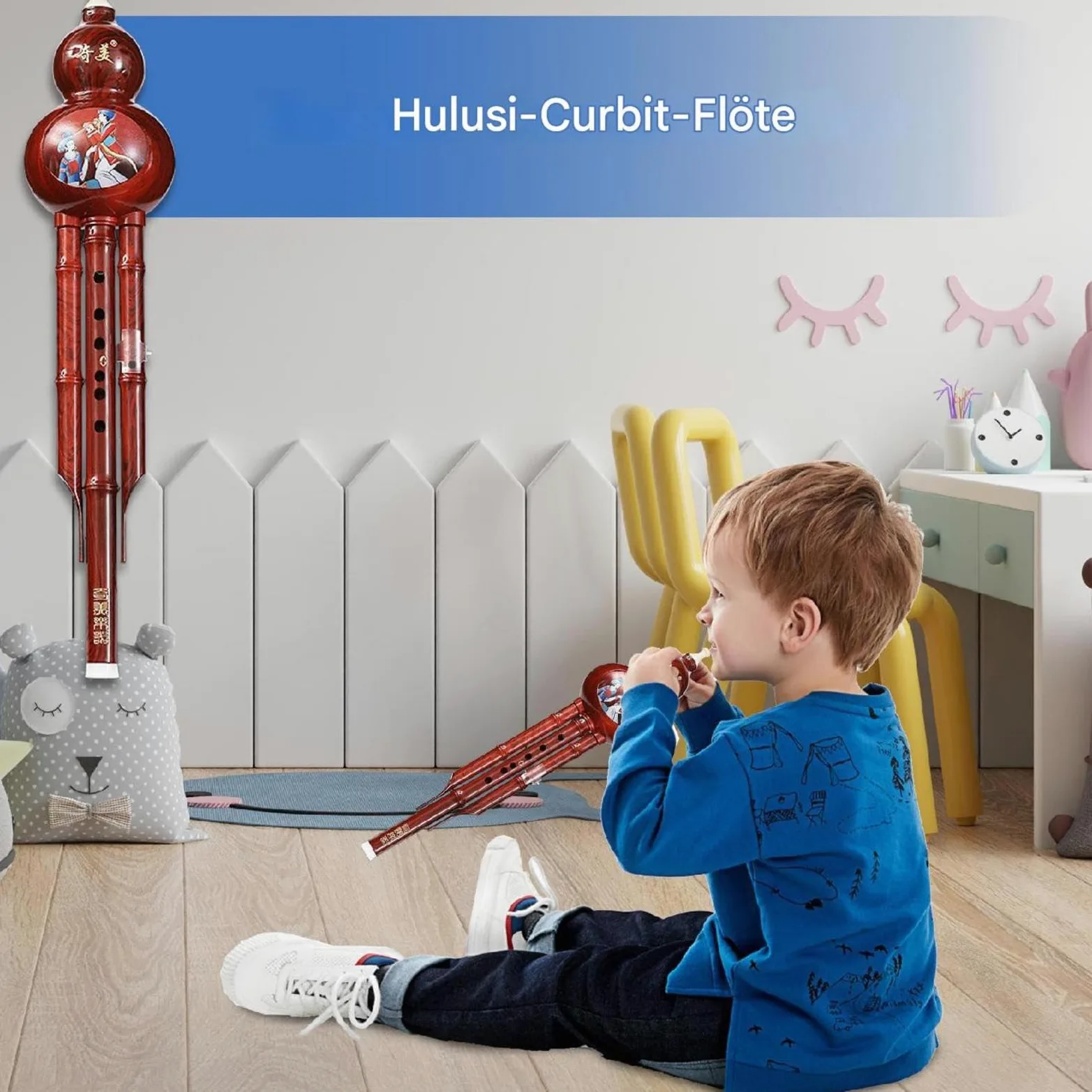 Flauto di, strumento etnico, Hulusi fatto a mano cinese - Flauto di etnico per bambini - Strumento educativo musicale con suono caldo e morbido per appassionati, bambini, professi