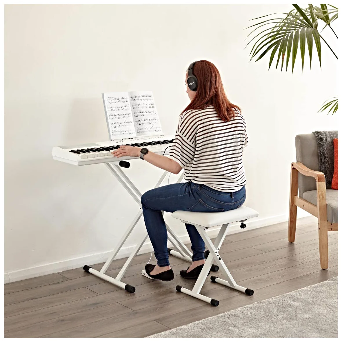 Pianoforte digitale SDP-2 88 tasti pesati bianco con supporto e panca