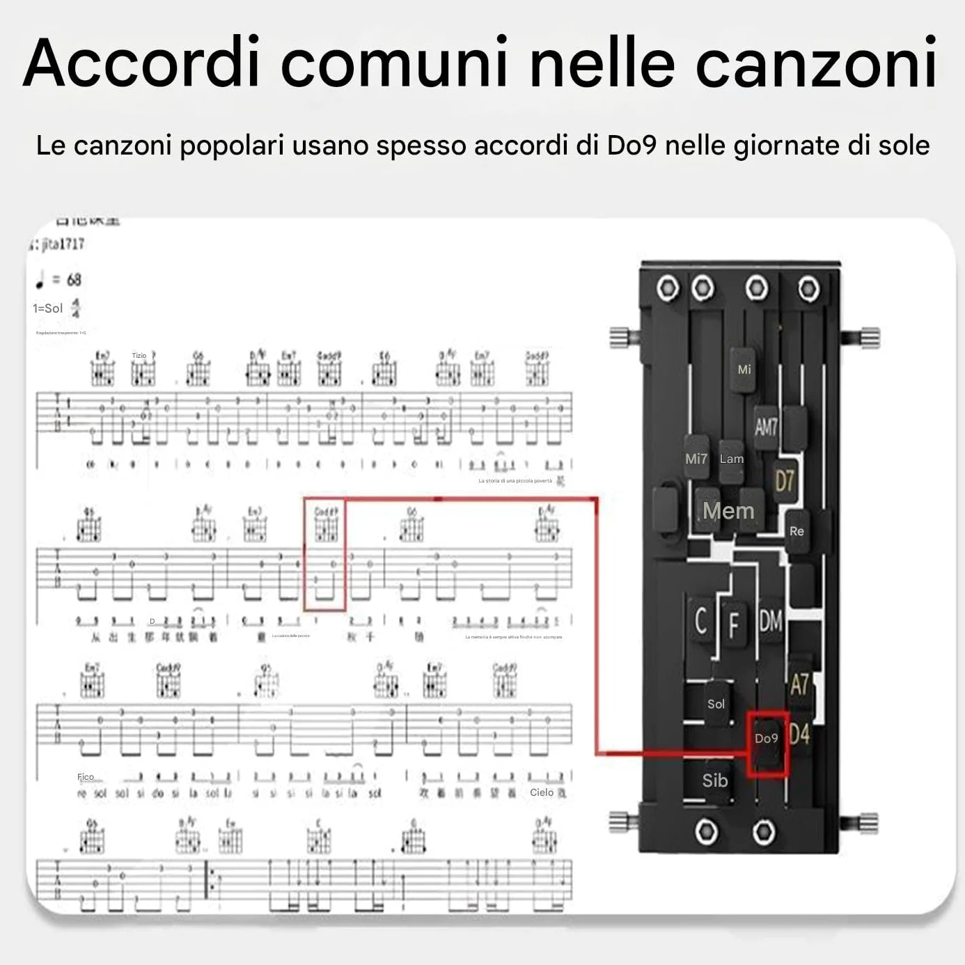 Guitar Chord Presser, Presser per accordi portatile, accessorio per chitarra, design leggero, facile uso, 13x6cm, per adolescenti, principianti, familiari, amici, giovani, , suonare