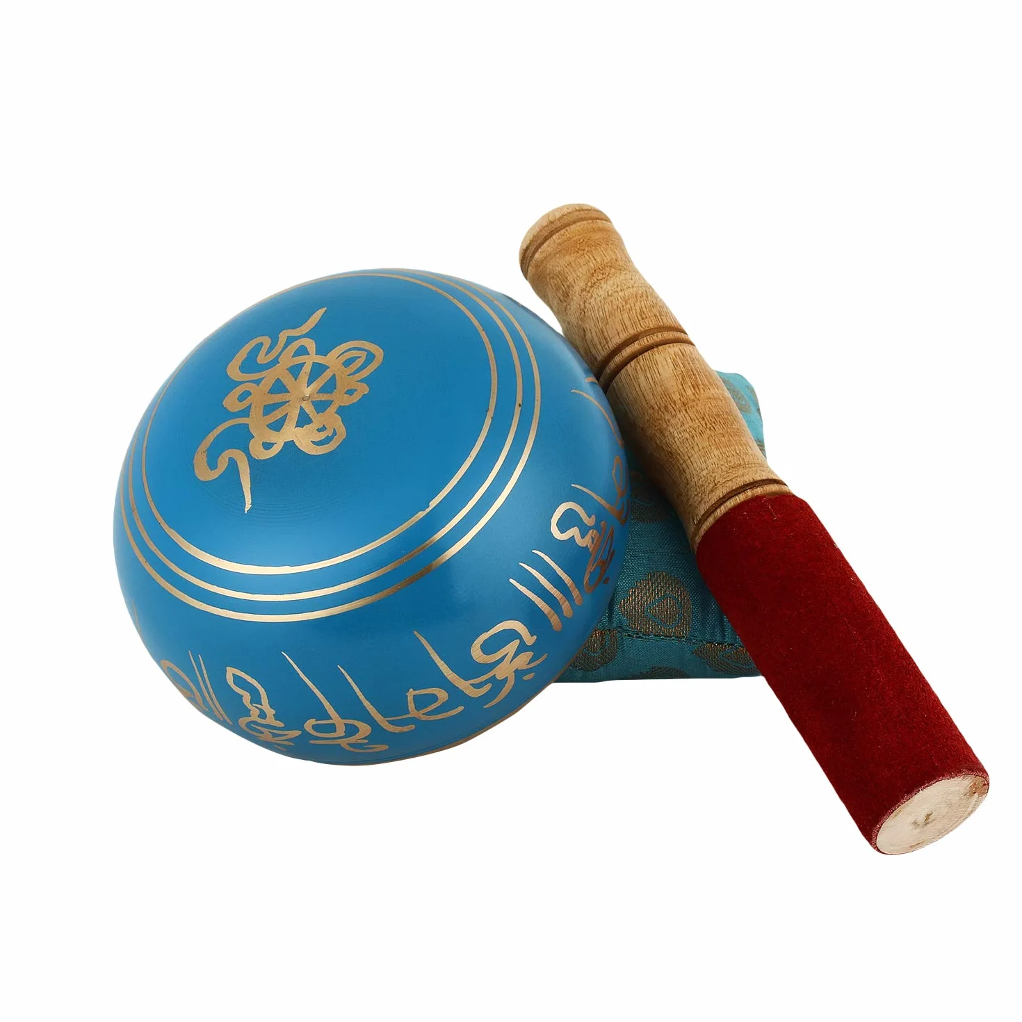 Zap Impex Brass Ciotola da canto Om Mani Campana da meditazione tibetana, 4 pollici, blu