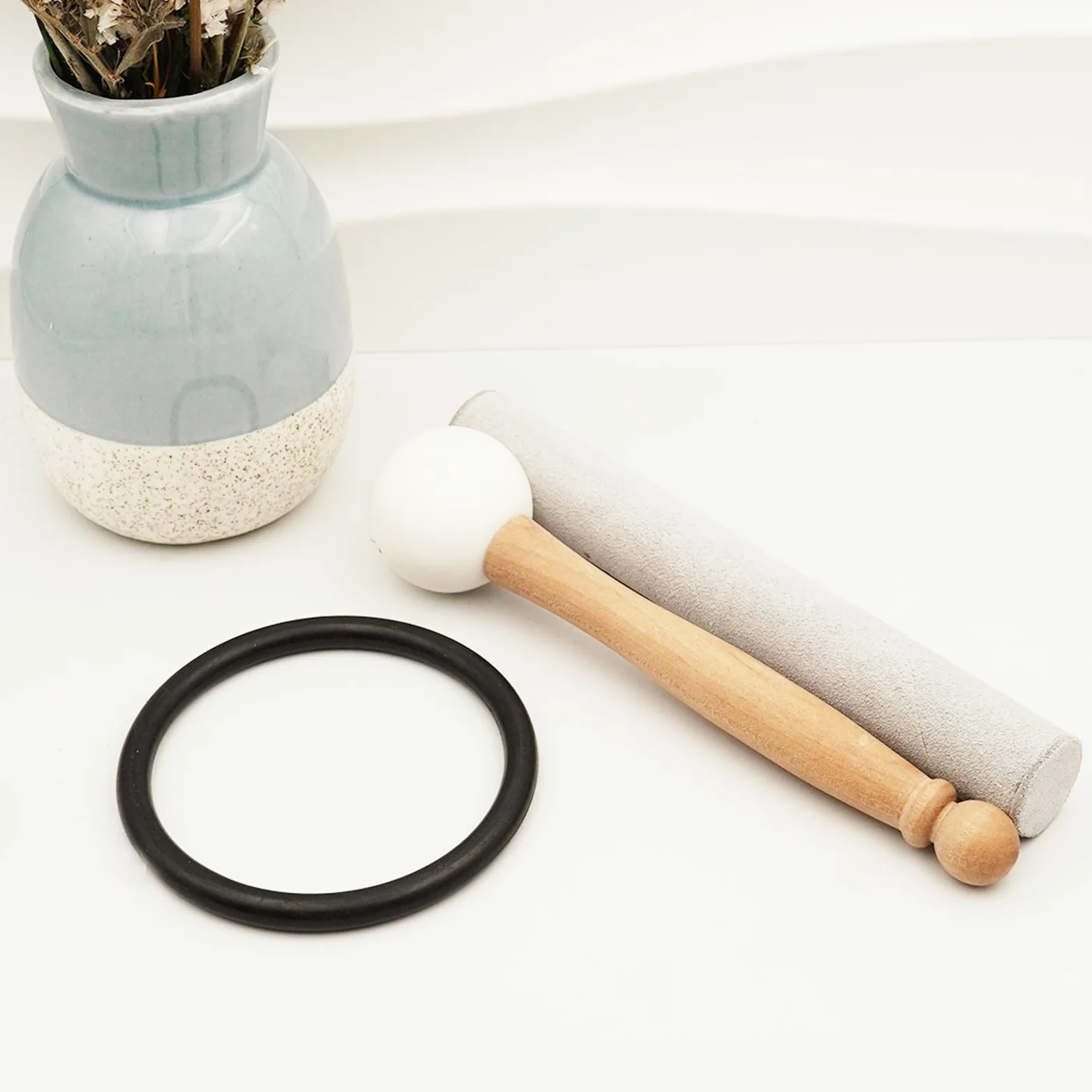 Hye-eun Set di 3 campane tibetane in cristallo, 432 Hz, 12 "C 10" F 8 "A, blu, al quarzo, con custodia per il trasporto, per la meditazione, per la guarigione dello yoga
