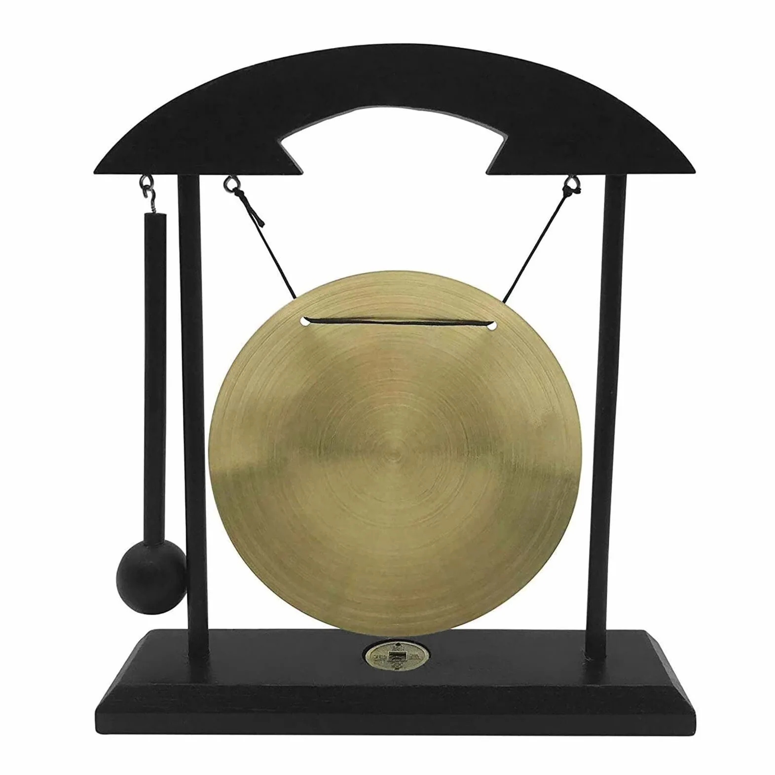 Mini Desktop Gong Tavolo Vento a Pezzi Strumenti a Percussione Piatti Gong con Martello per La Casa Regalo per La Casa