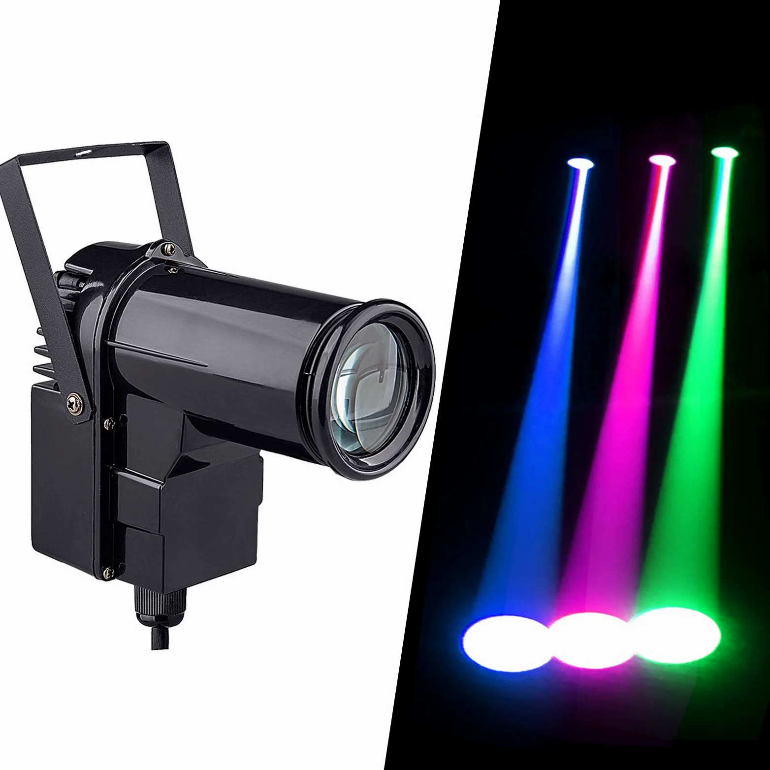 9W RGB 3in1 Led Pinspot Occhio di Bue per Palla Specchio Discoteca, Sagomatore Led Faretto Palco Proiettore, Pin Spot Farò Palcoscenico Spotlight per Mirror Disco Ball