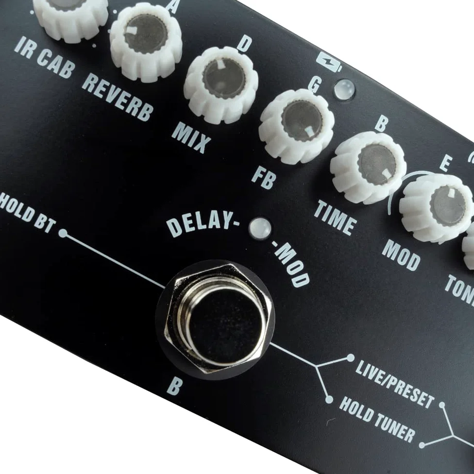M-Vave Cube Baby - Multieffetto per chitarra, 8 emulazioni di amplificatori IR e 4 effetti (Chorus, Phaser, Delay e Reverb), Accordatore digitale integrato