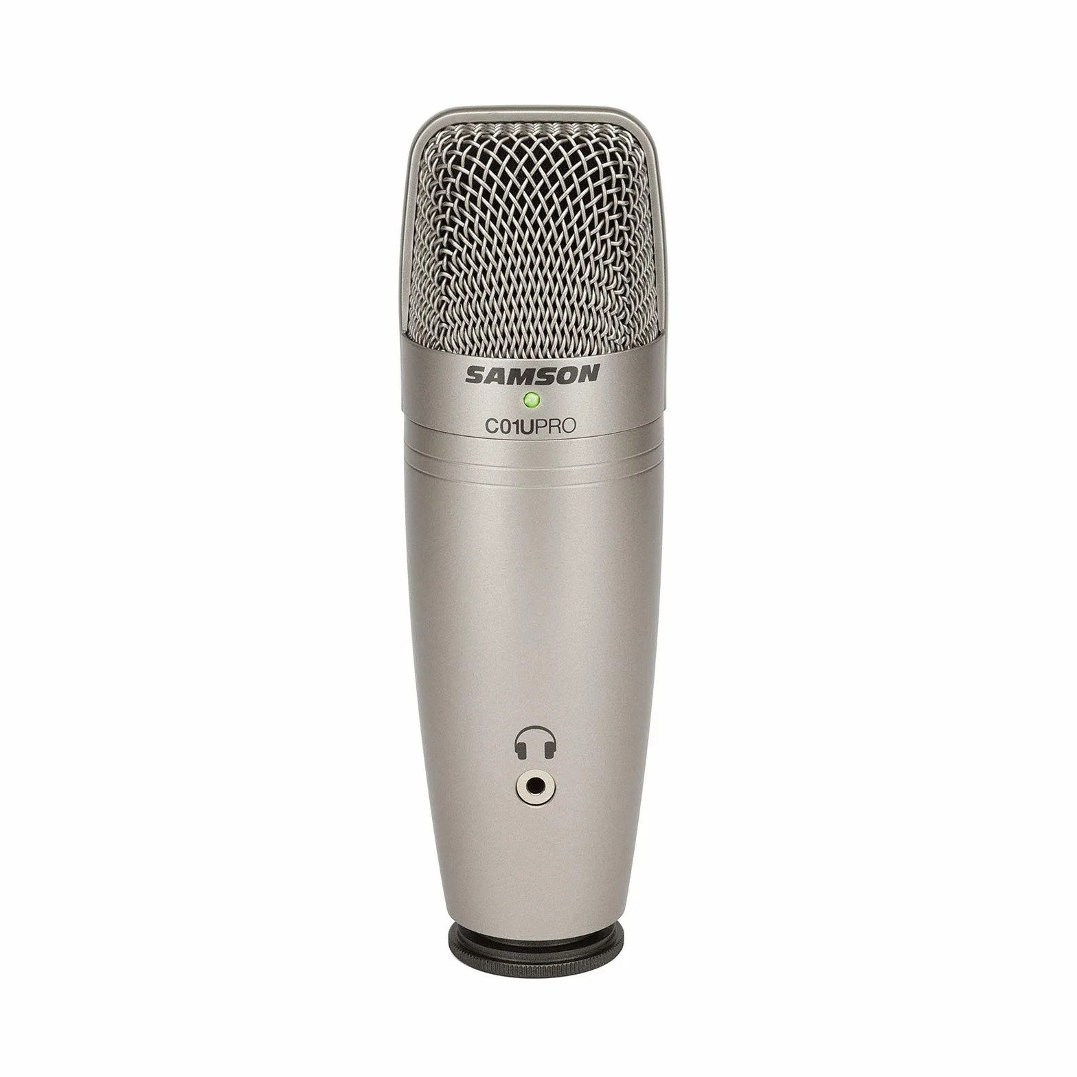 Samson C01U Pro - USB Studio Condenser Microphone with a Headphone Output for Zero-Latency Monitoring - Silver