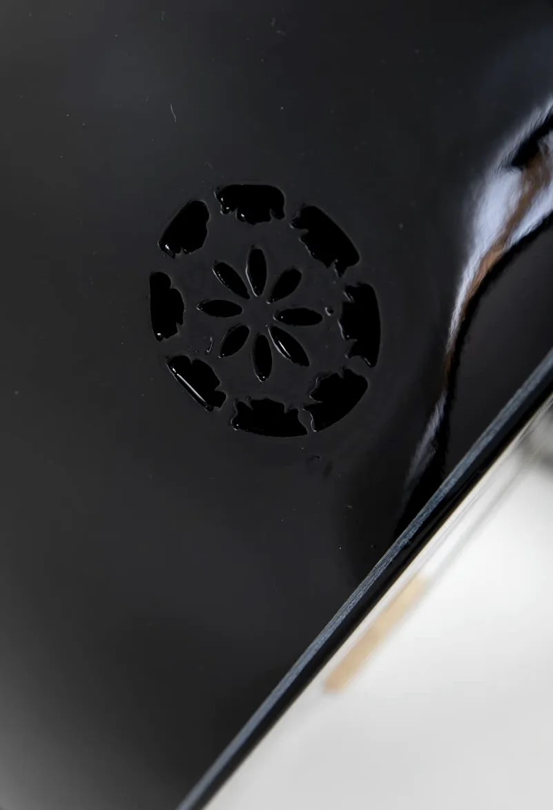 Saz nero a collo lungo con pickup incorporato, strumento turco di qualità fatto a mano