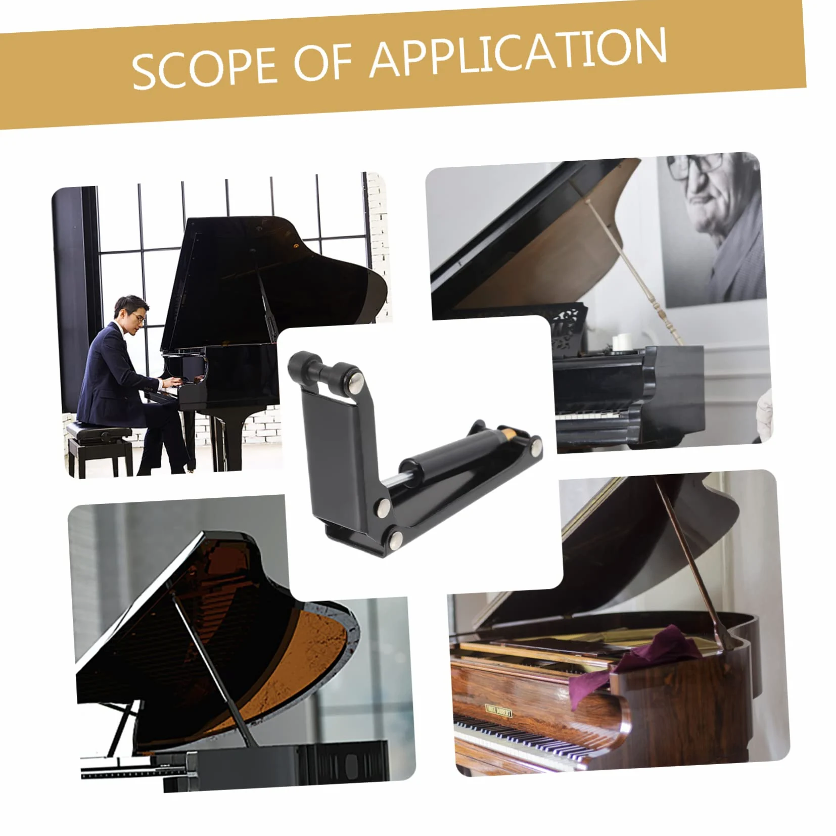 UKCOCO Dispositivo di Rallentamento in Metallo e Gomma ABS Nero per Prevenire Infortuni e Prolungare la Durata per Copertura Tastiera Pianoforte del Copri Pianoforte