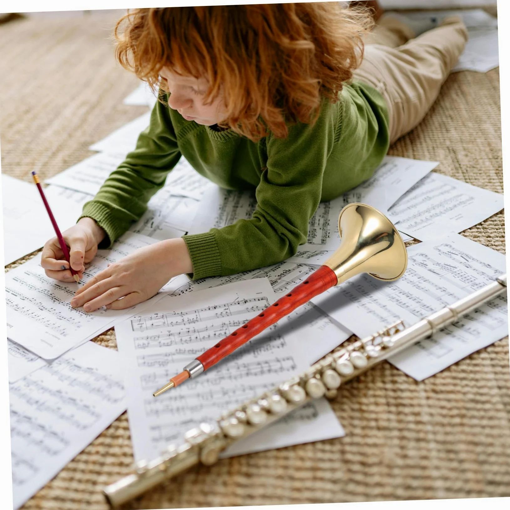 Suona in Legno Professionale in Ebano G Tono, Strumento a Fiato Tradizionale per Principianti e Adulti, Set Accessori e Suonata Melodiosa per Esecuzione Musicale Colore Casuale