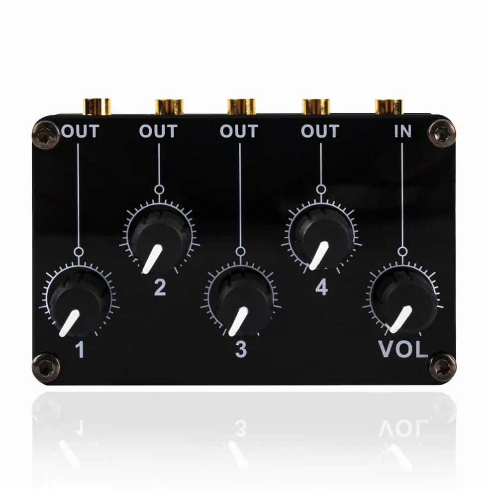 TM400 Mini frullatore stereo a 4 canali 1 in 4 Out per registrazioni in studio, mixer audio passivo piccolo e sofisticato