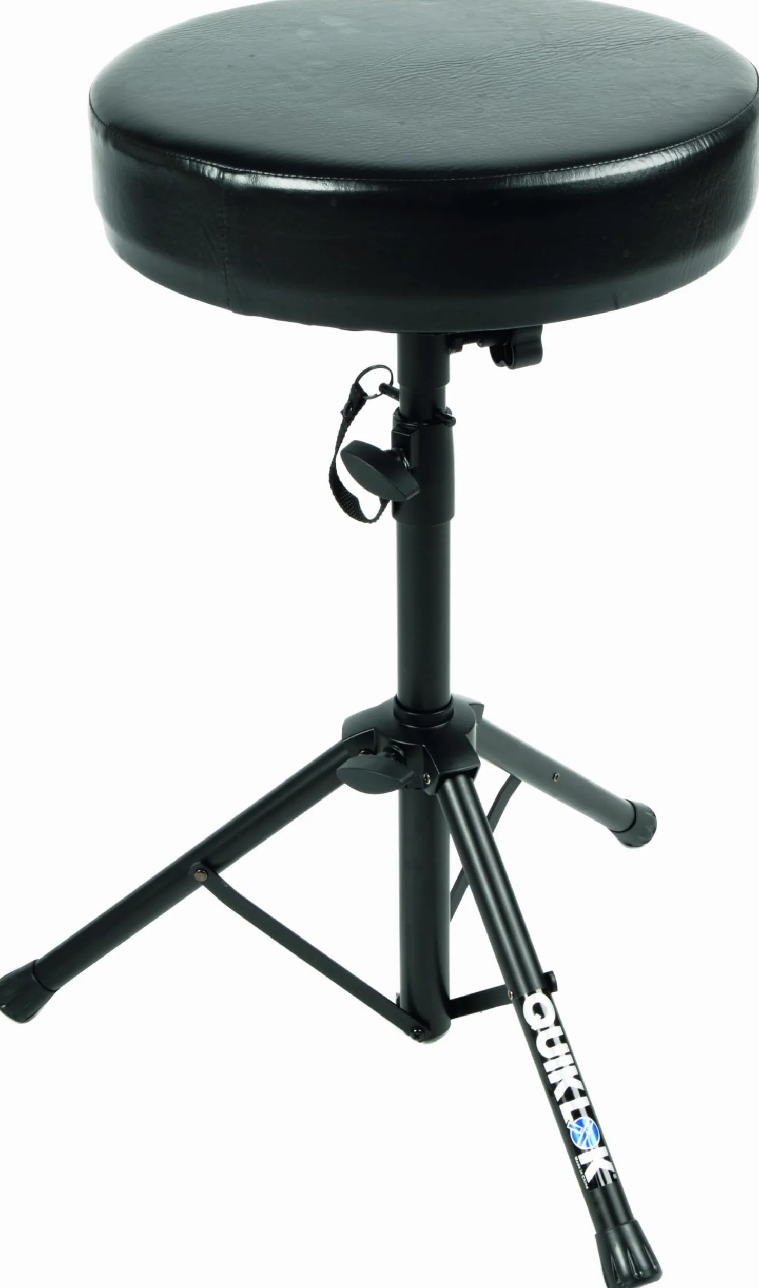QUIK LOK - BX/6 SGABELLO SERIE BASIC Sgabello Ideale per Tastieristi e Batteristi, con Seduta Rotonda, Regolabile in Altezza (7 posizioni) 59/80 cm, Colore Nero