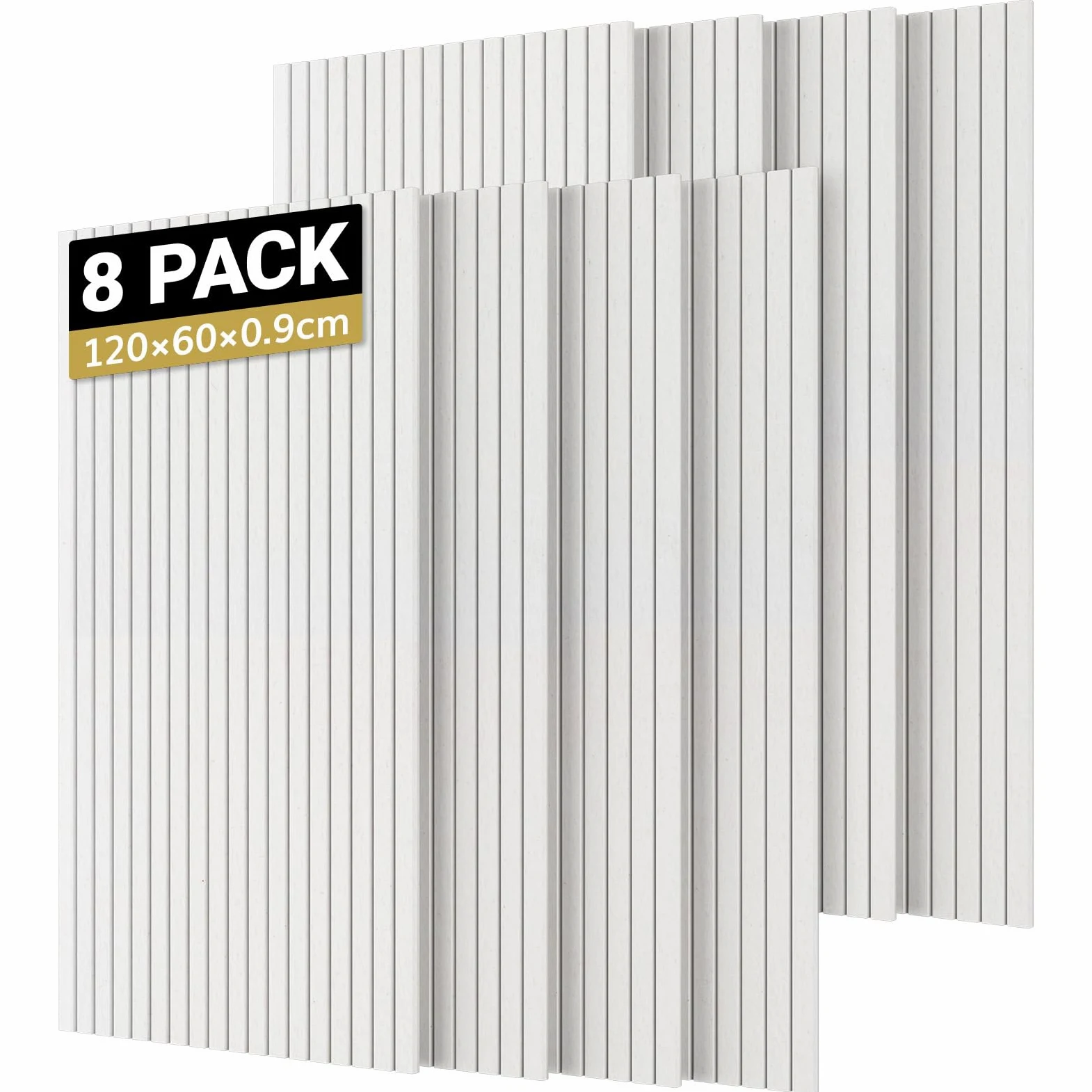 TONOR Pannelli acustici grandi, autoadesivi, 8 pezzi, 120 x 60 x 0,9 cm (5,76 m²), pannelli da parete autoadesivi realizzati con pannelli di isolamento acustico, rivestimento murale per pannelli