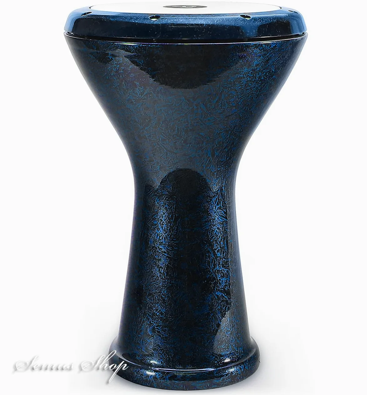 Darbuka - Tamburo manuale professionale in alluminio pressofuso, effetto perla, colore: Blu