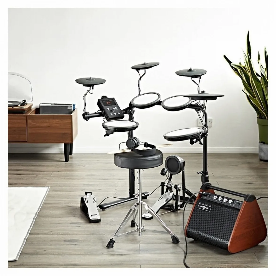VISIONDRUM-PRO Batteria elettrica con cuffie - Mesh Pads Batteria elettronica per bambini e adulti