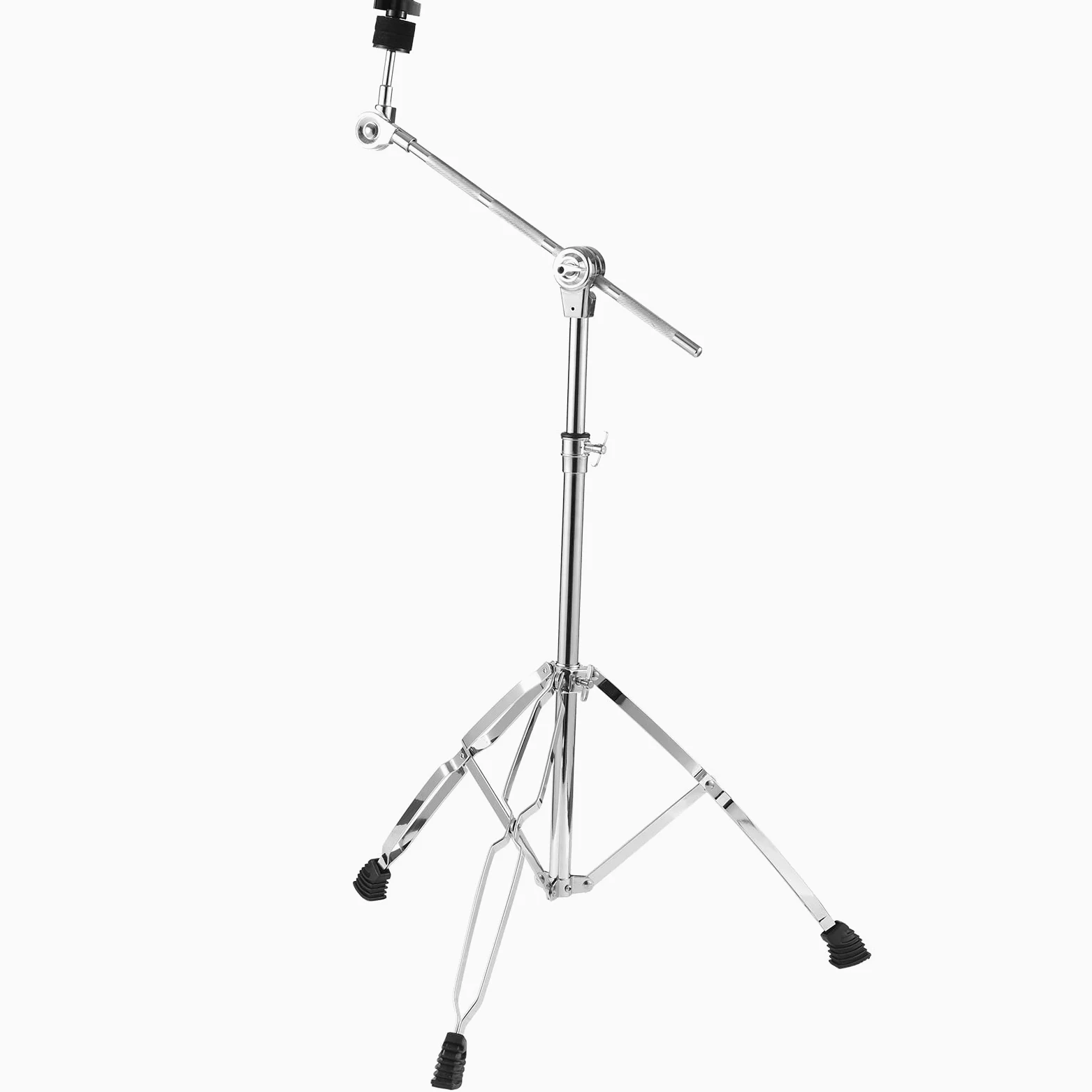 Supporto per piatti dritto e asta per piatti, gambe a doppio rinforzo in altezza e angolazione regolabili, supporto per batteria, supporto per piatti, supporto per piatti resistente, con