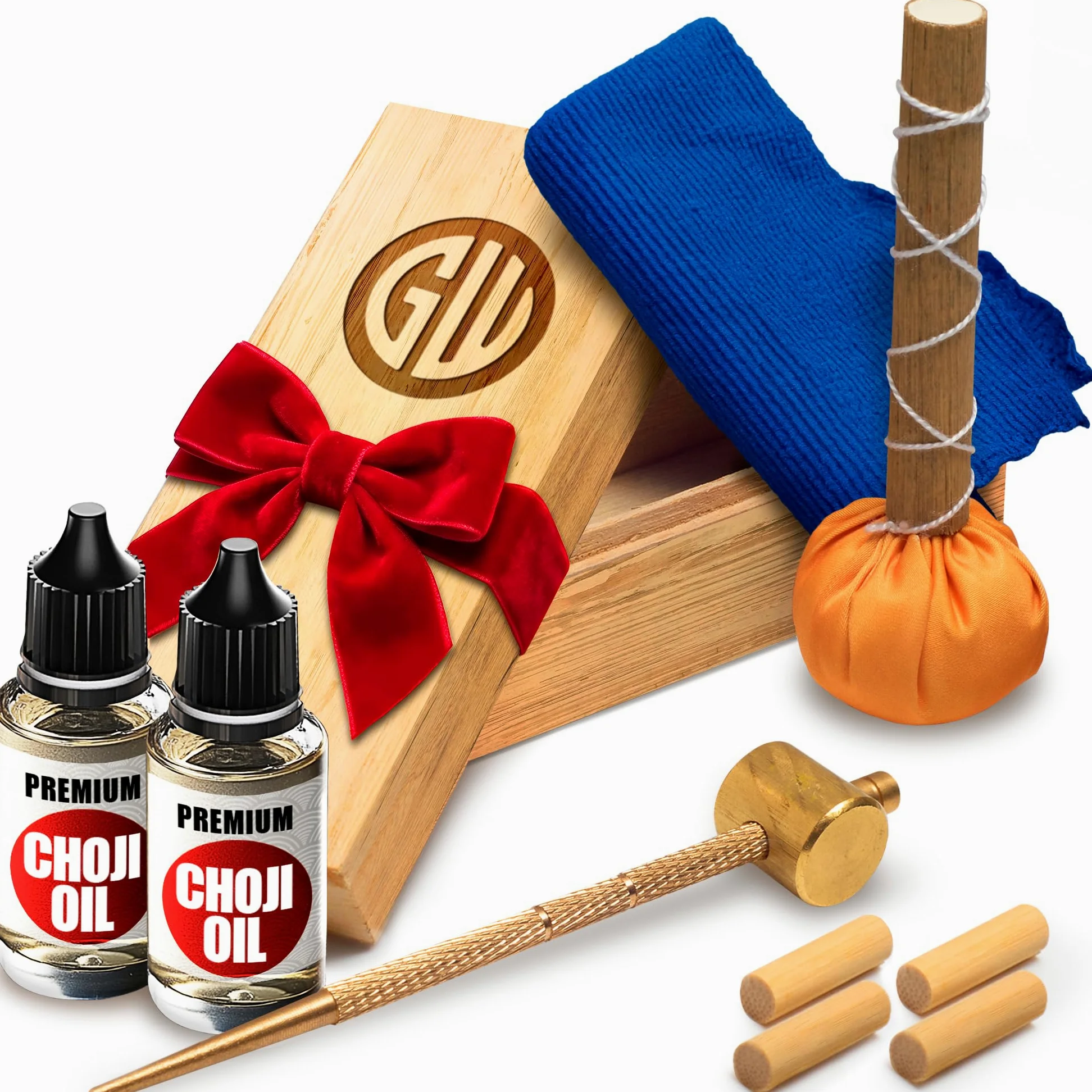 Katana Cleaning Kit - Maintenance Set with Sword Choji Oil - Care for Samurai Japanese Ninja Katanas Swords Knives - Birthday Gift for Men and Women - Stocking Stuffers