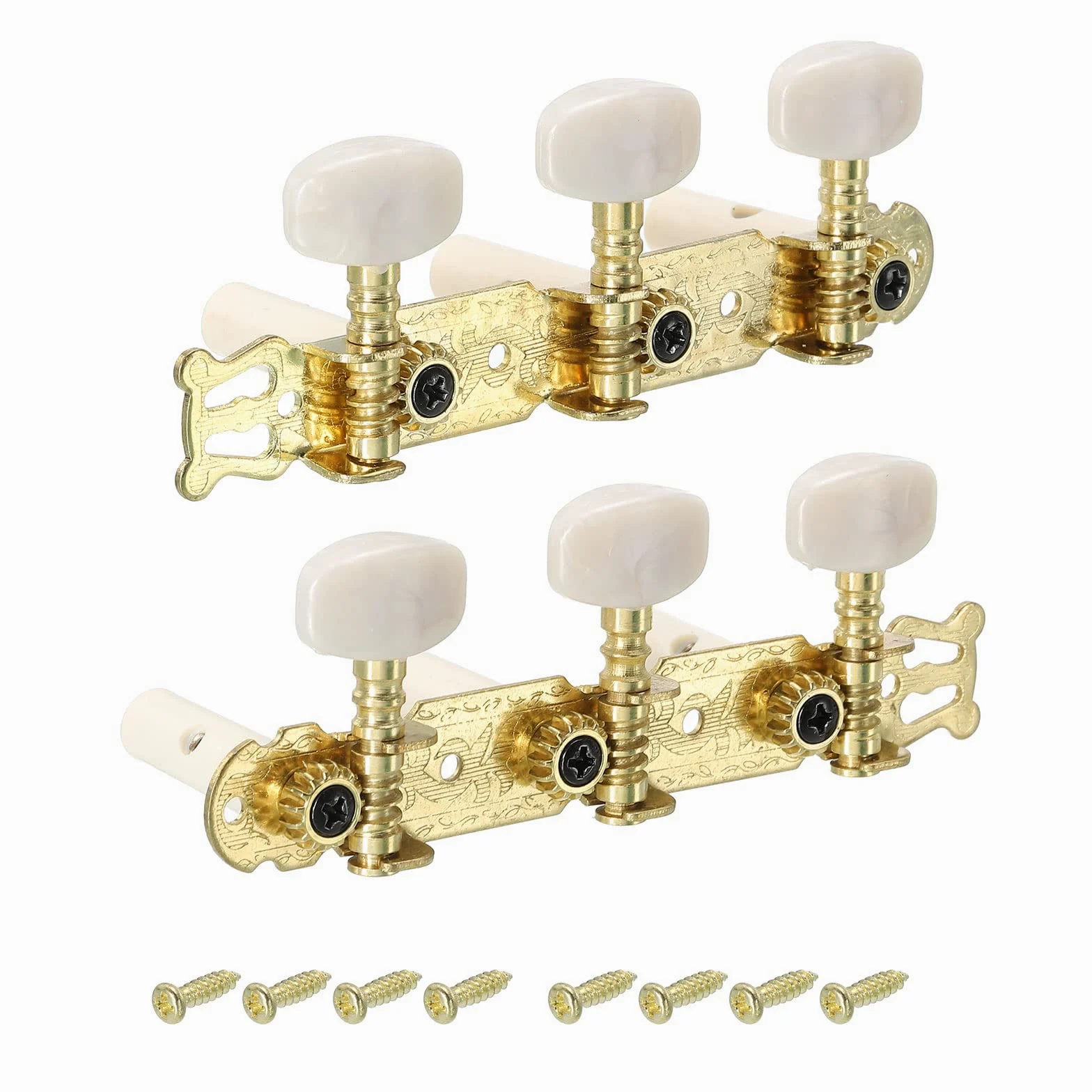 PATIKIL Acustica Classica Chitarra Macchina Testine Accordatura Tasti Pioli Corde Accordatori, bianco Bottoni, 1 Set