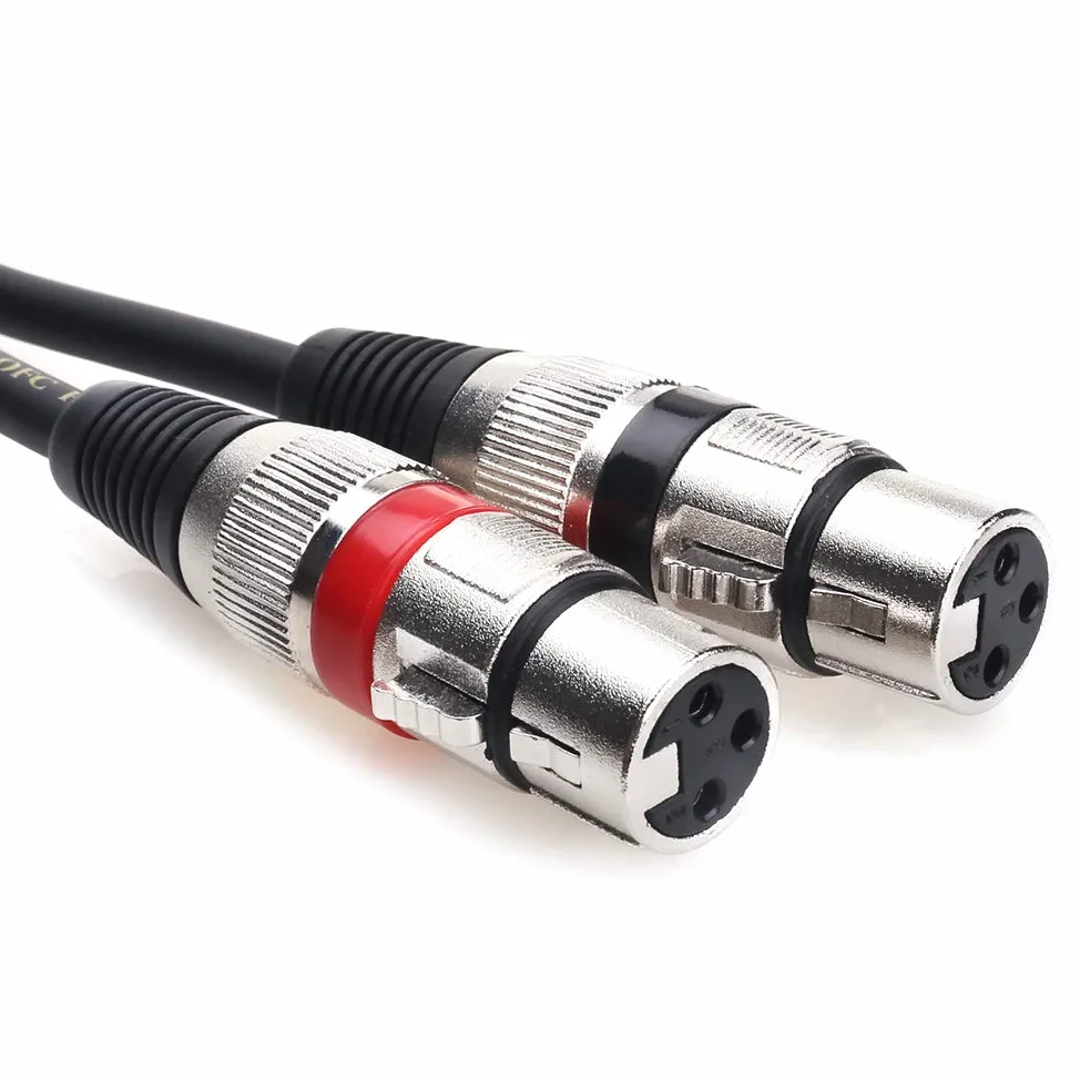 Tisino Cavo doppio XLR femmina a microfono stereo da 3,5 mm, cavo doppio XLR sbilanciato a mini jack ausiliario Y-Splitter Cavo microfonico - 3 m