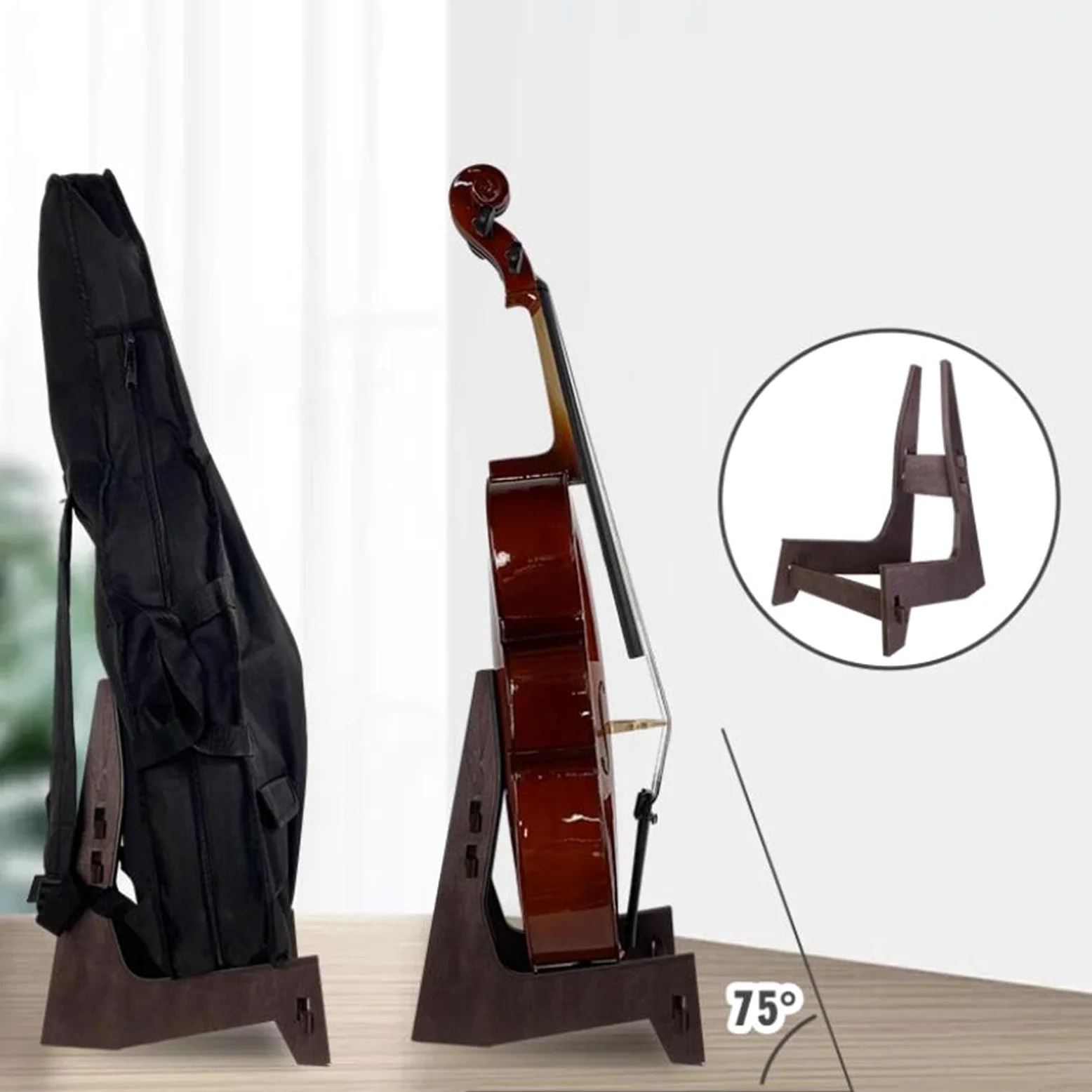 F Fityle Supporto per Violoncello Leggero, Supporti per Chitarre E Bassi, Supporto per Strumenti a Corda, Con Un Angolo Di Inclinazione Di 75 Gradi, Per Strumenti per Violoncello 1/8 4/4