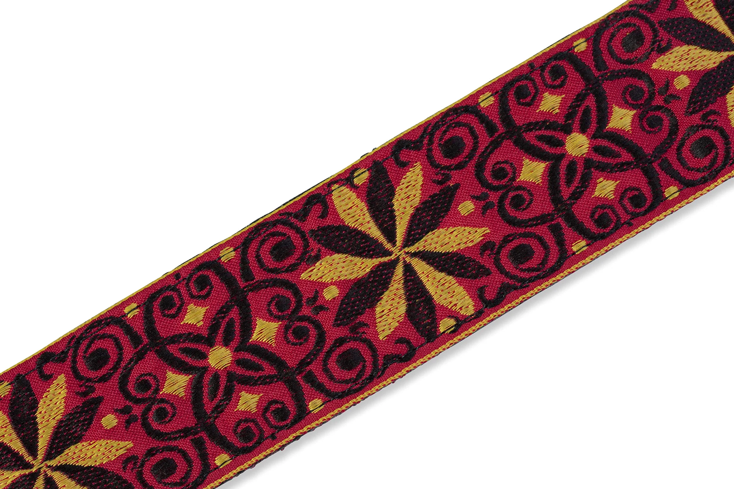 Levy's, M8HTV-21 Tracolla in jacquard 2, Terminali in Pelle e Fibbie in Ottone, Larghezza 2" (5.08 cm), Lunghezza Regolabile fino a 56" (142.24 cm)