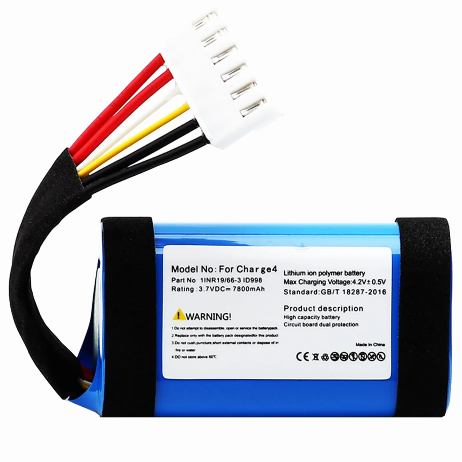 Adatto per batteria JBL Charge4 con albero d'urto 4 altoparlanti ID998 (3,7 V 7800 mAh Li Ion) Charge4 non è compatibile con Charge4Q