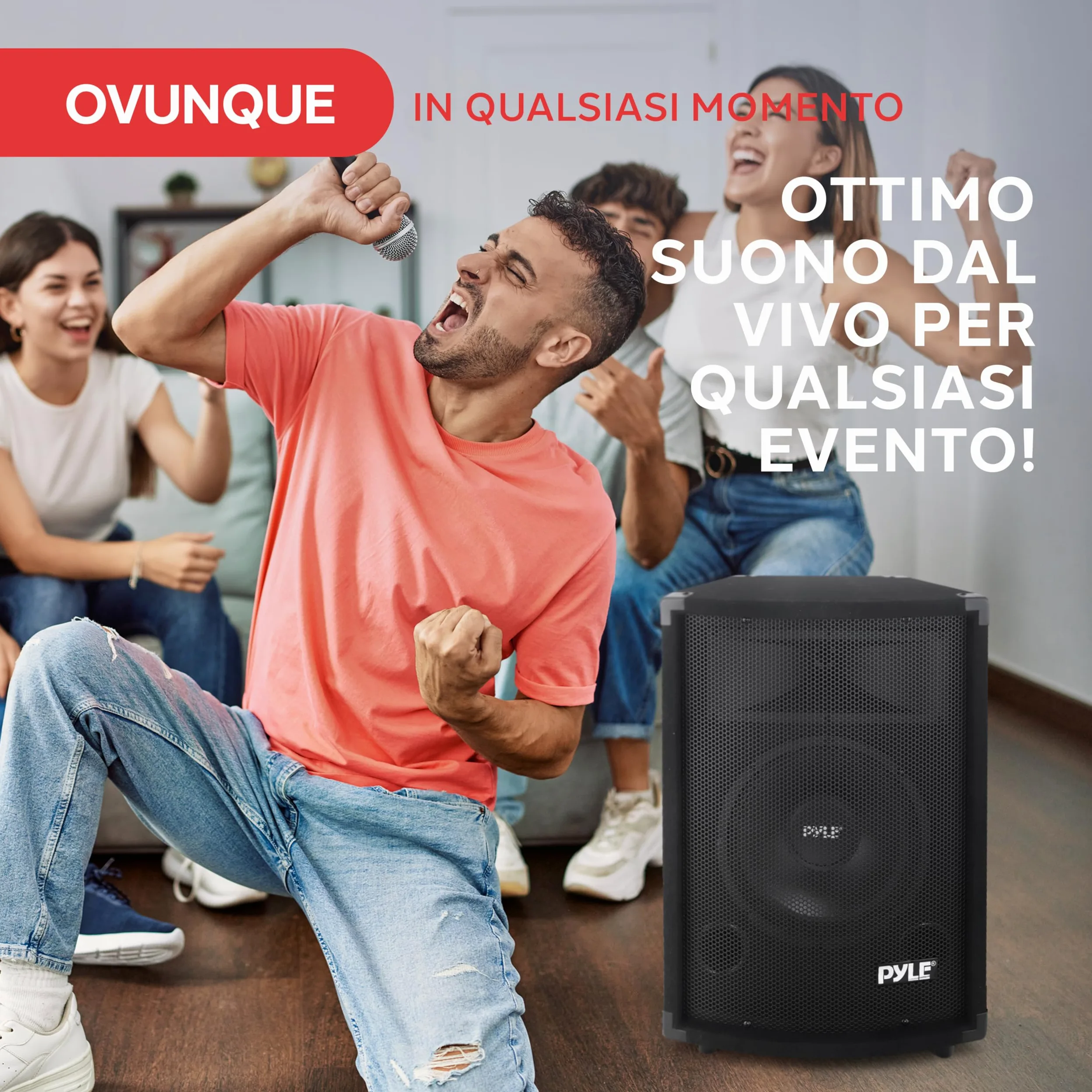 Pyle Cassa Portatile Passiva PA, Speaker da 500 Watt per Esterni, Woofer da 25,4 cm, Bobina Kapton da 3,8 cm, Super Horn 10,2 x 25,4 cm per Medi e Alti, per Campeggio e Festa