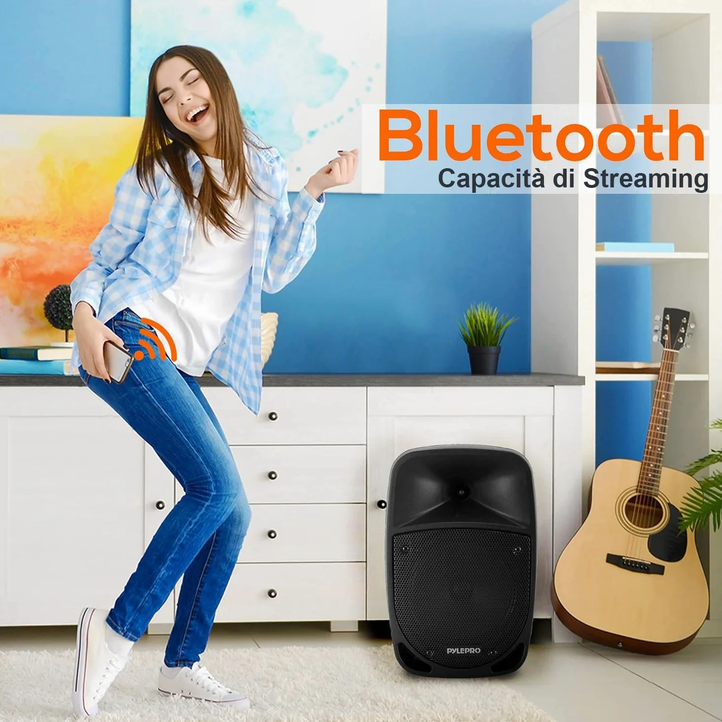Pyle Cassa Bluetooth 800 Watt, Karaoke, Subwoofer 20 centimetri, Microfono UHF, Luci LED, Batteria Ricaricabile, Altoparlante Bluetooth MP3/USB/SD
