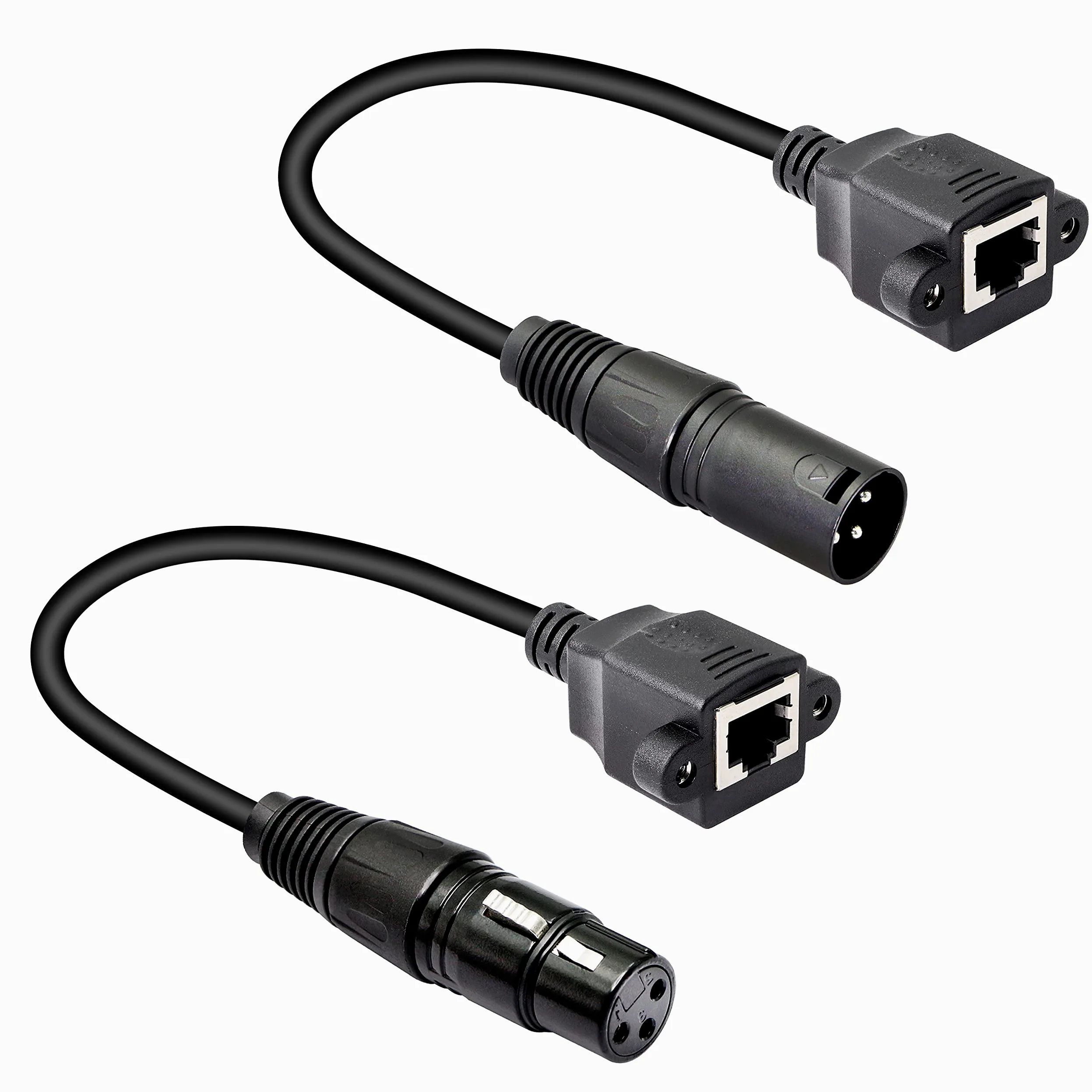 GELRHON Adattatore XLR 3 pin a RJ45 femmina, XLR maschio, cavo di prolunga per connettori di rete