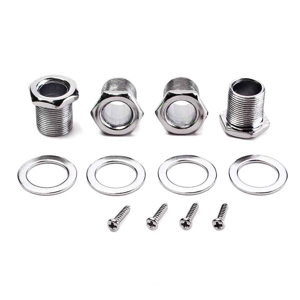 Alnicov Set di 4 Pioli di Sintonizzazione Cromati di Qualità Tuners Macchina Teste Per 4 Corde Basso Chitarra 2L 2R