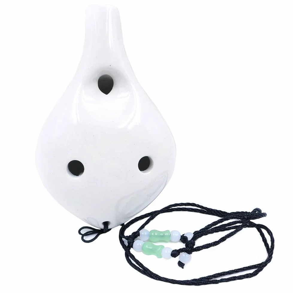Alnicov Dipinto a mano "Lotus" 6 fori Ocarina, bottiglia di vino stile Alto C Ocarina, perfetto per principianti