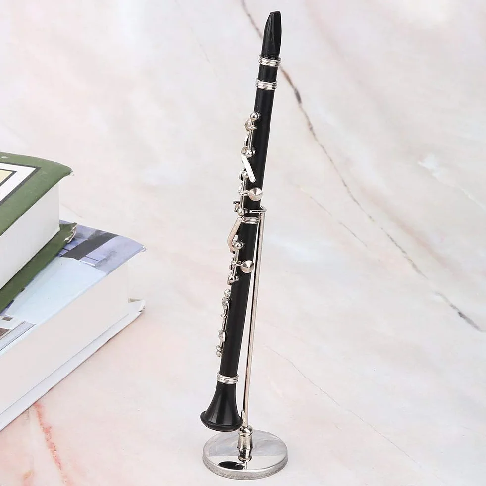 Modello di clarinetto display 16cm modello di clarinetto, modello di clarinetto, di decorazione musicale mini strumento musicale in metallo da collezione per la decorazione della