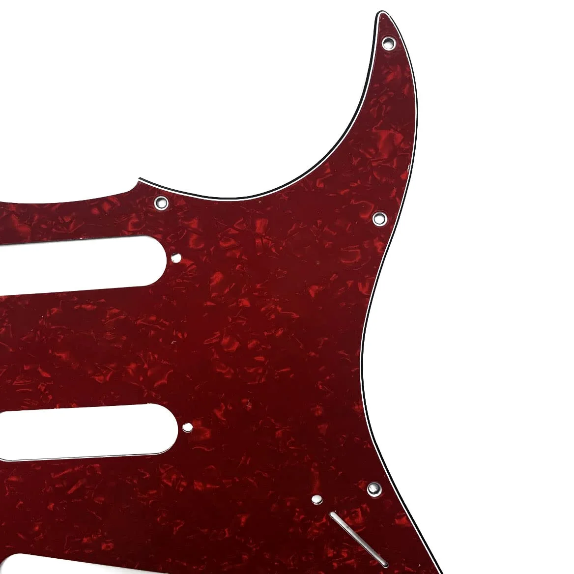 KAISH Battipenna a 11 fori ST/Strat Style SSS Pick Guard con piastra posteriore ST Tremolo Trem copertura per USA/Messico Stratocaster/Strat rosso perla